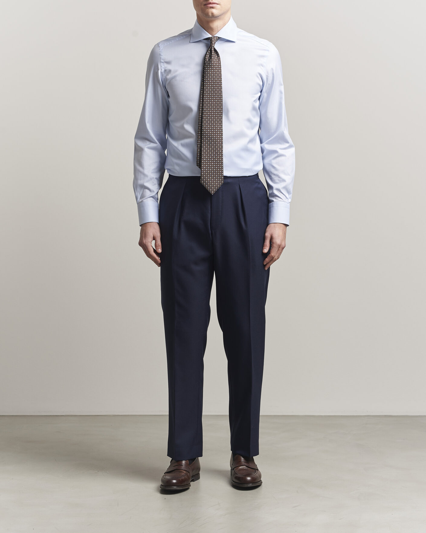 Homme | Chemises | Finamore Napoli | Milano Slim Royal Oxford Dress Shirt Light Blue