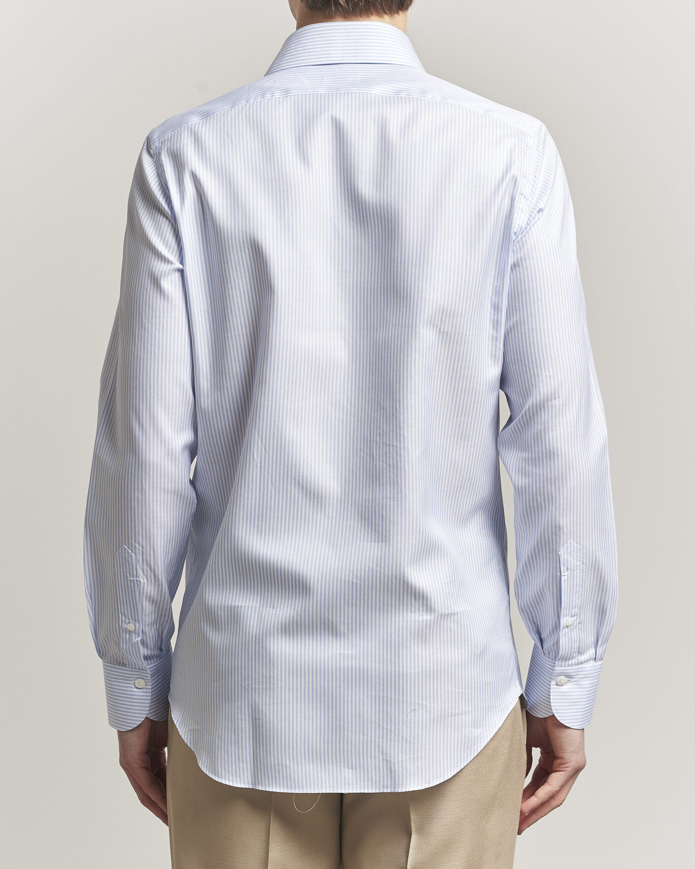 Homme | Chemises | Finamore Napoli | Milano Slim Royal Oxford Dress Shirt Light Blue Stripe