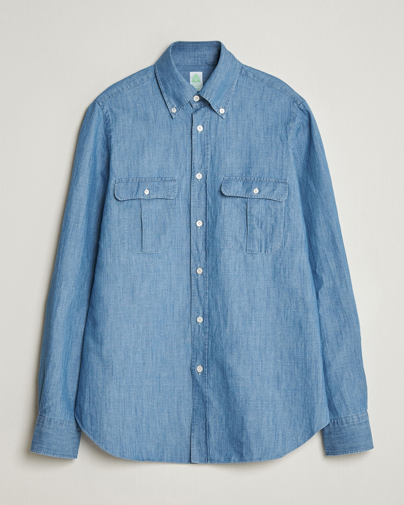 Homme | Chemises | Finamore Napoli | Double Pocket Overshirt Light Blue