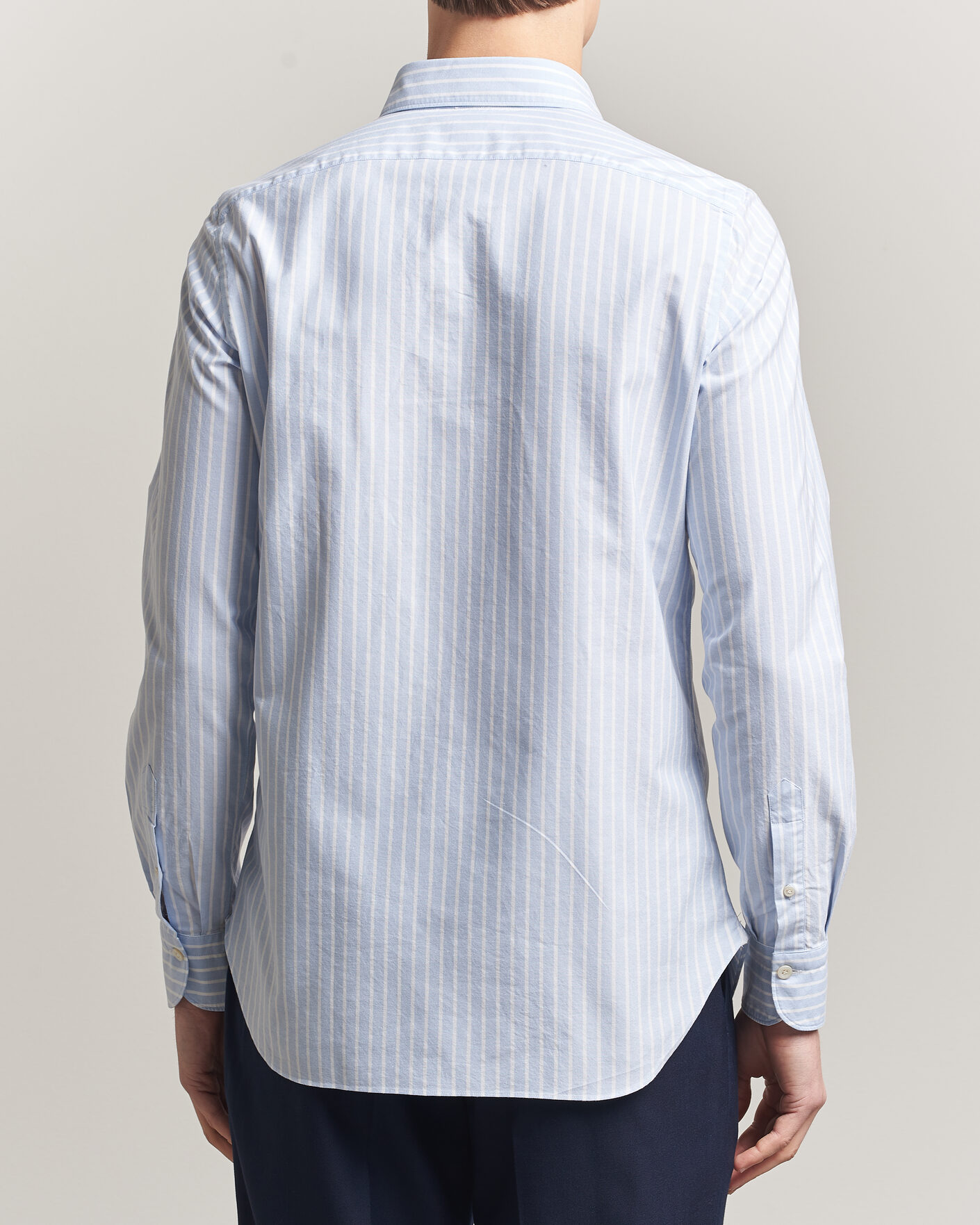 Homme | Chemises | Finamore Napoli | Gaeta Pinpoint Oxford Shirt Light Blue Stripe