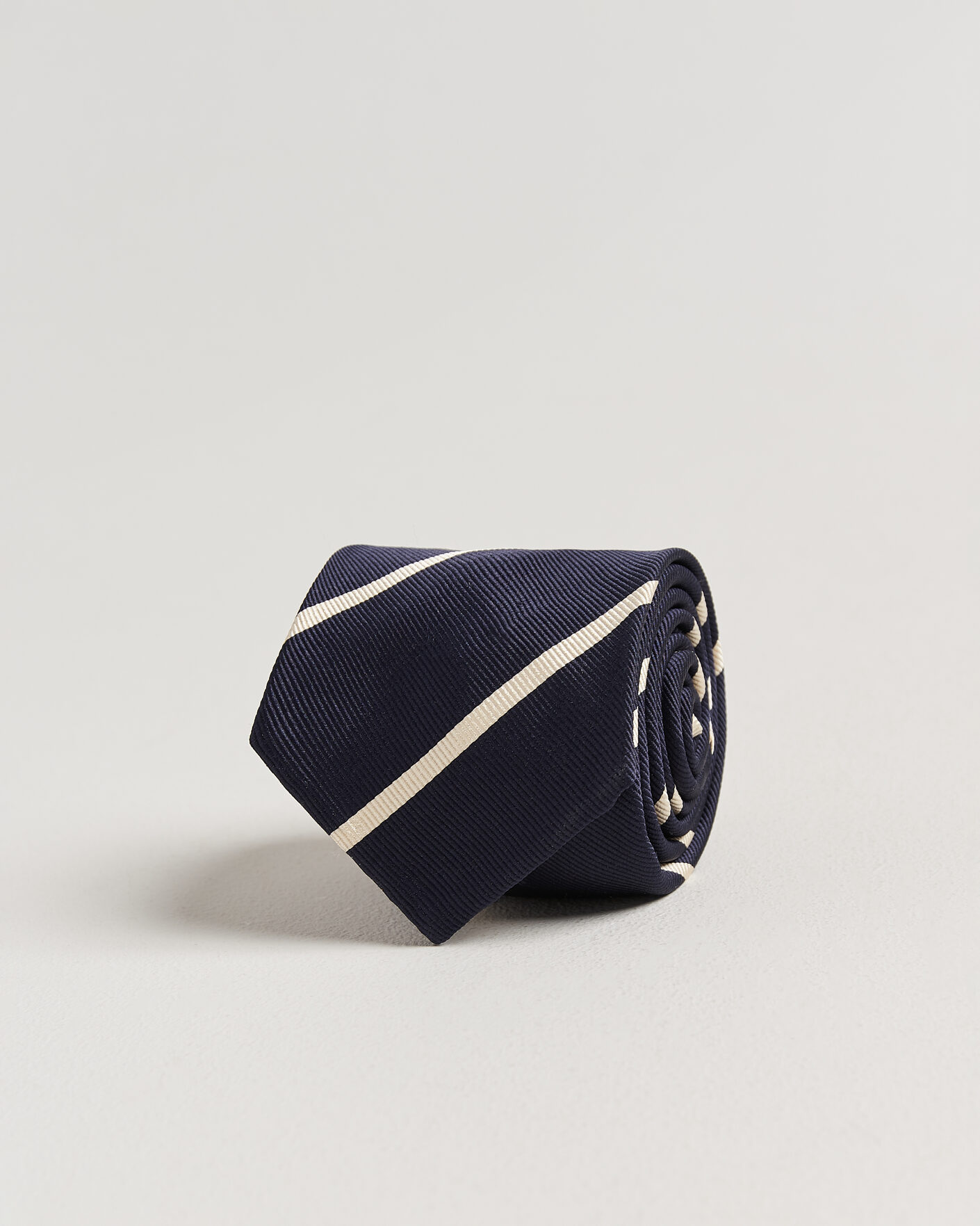 Homme | Cravates | Finamore Napoli | Regimental Stripe Silk Tie Navy/White