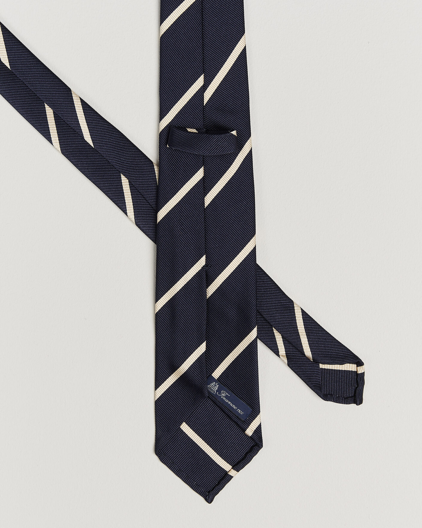 Homme | Cravates | Finamore Napoli | Regimental Stripe Silk Tie Navy/White