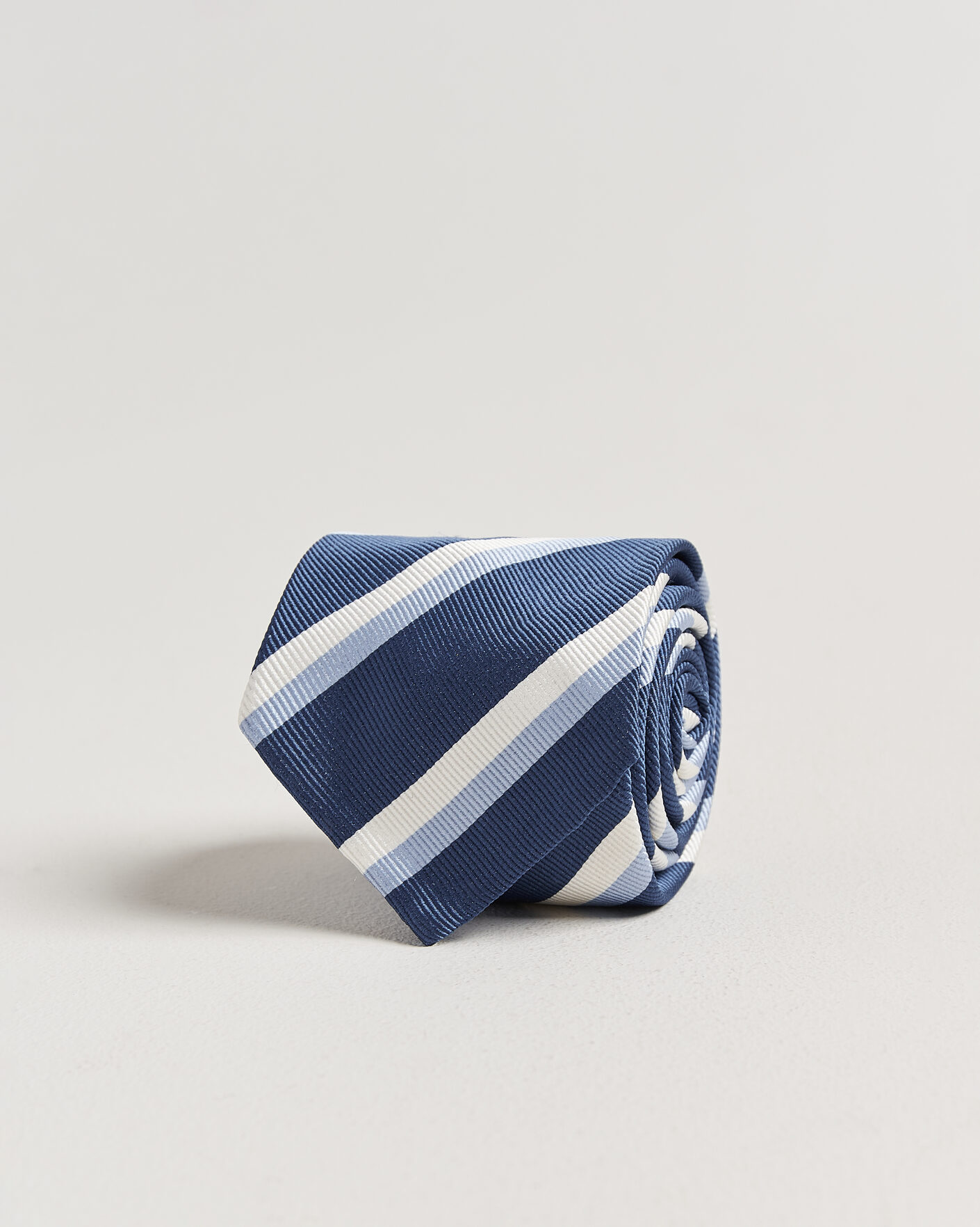 Homme | Cravates | Finamore Napoli | Regimental Stripe Silk Tie Blue/White