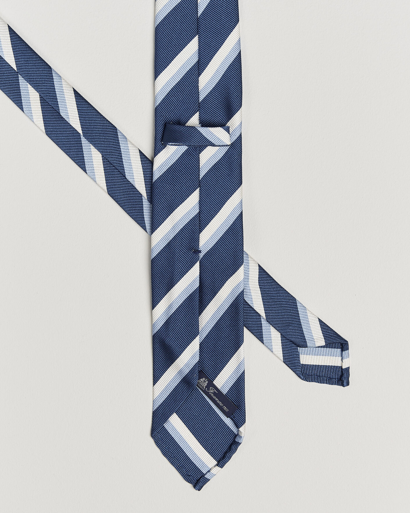 Homme | Cravates | Finamore Napoli | Regimental Stripe Silk Tie Blue/White