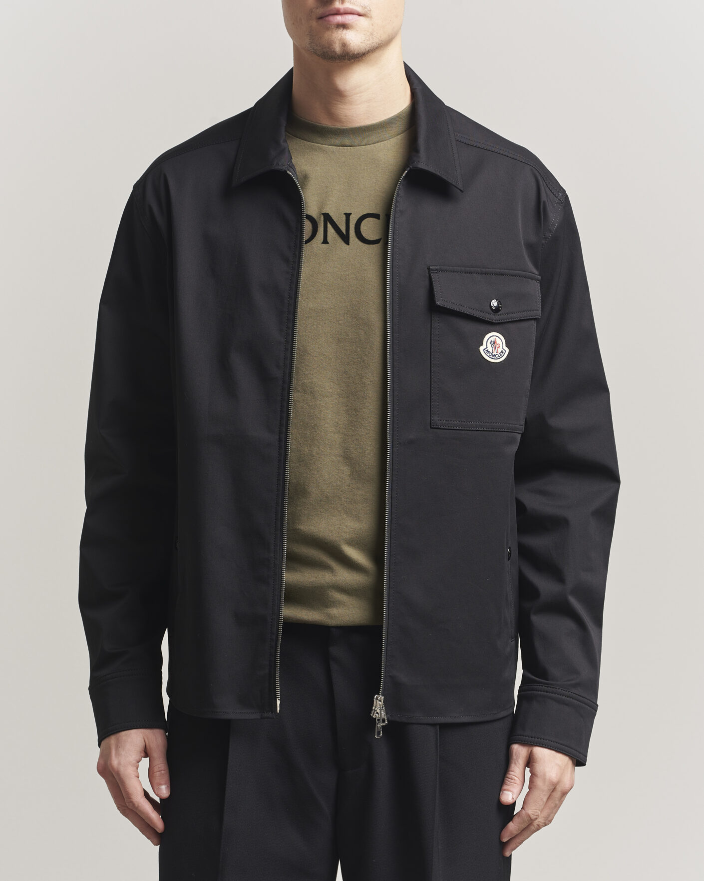 Homme | Chemises | Moncler | Zip Overshirt Black