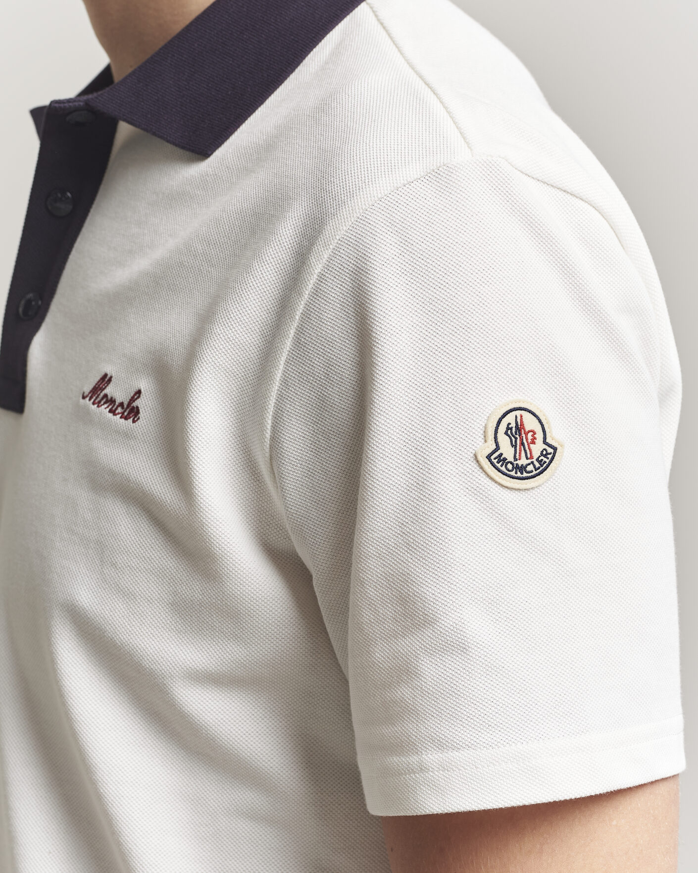 Homme | Polos | Moncler | Signature Logo Polo Off White