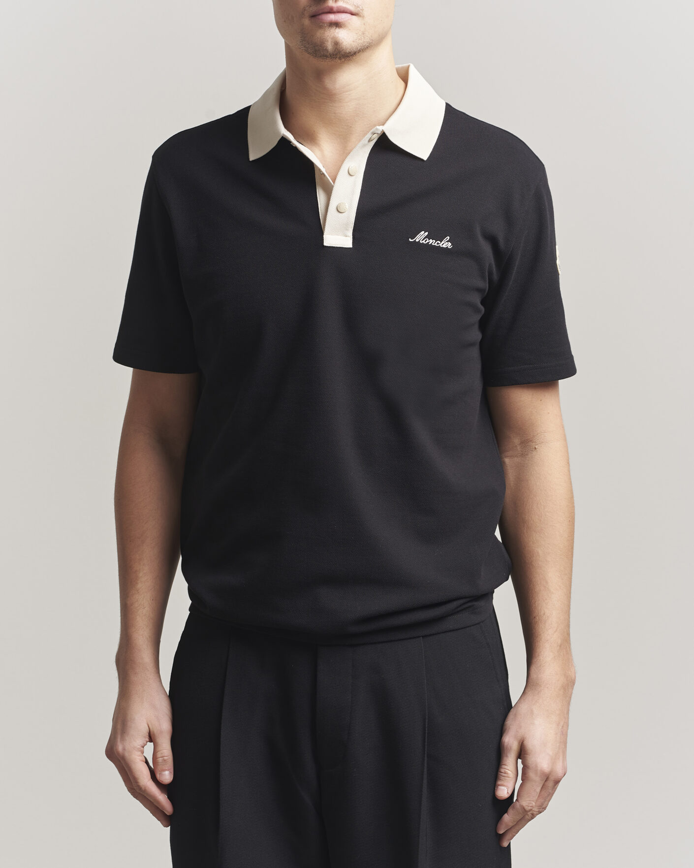 Homme | Polos | Moncler | Signature Logo Polo Black