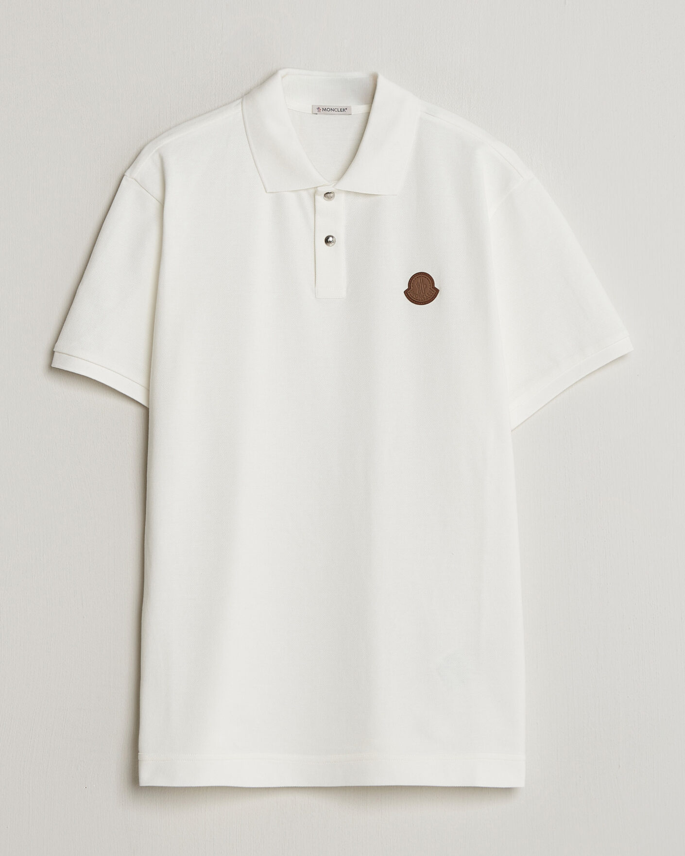 Homme | Polos | Moncler | Luxury Logo Polo Off White