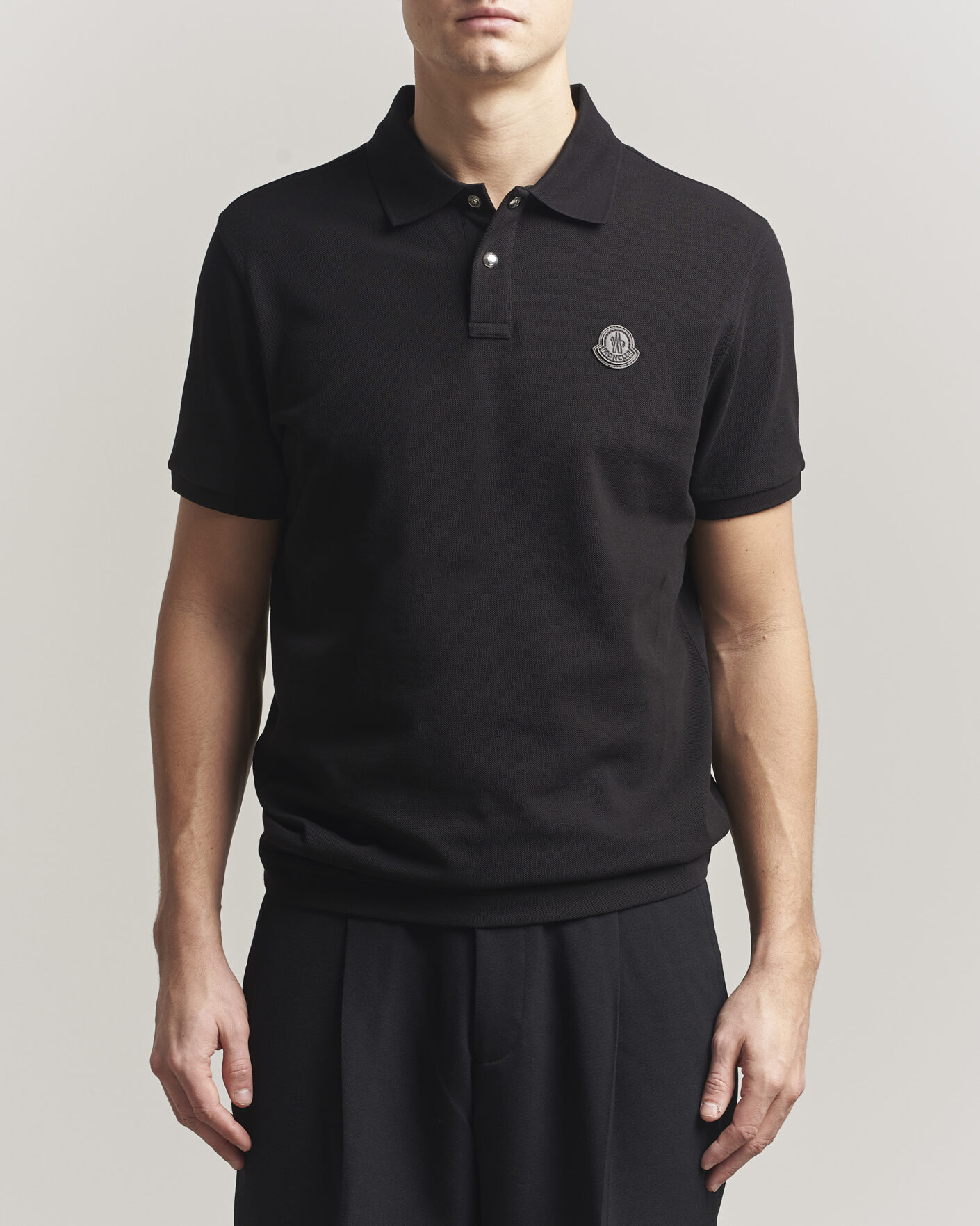 Homme | Polos | Moncler | Luxury Logo Polo Black