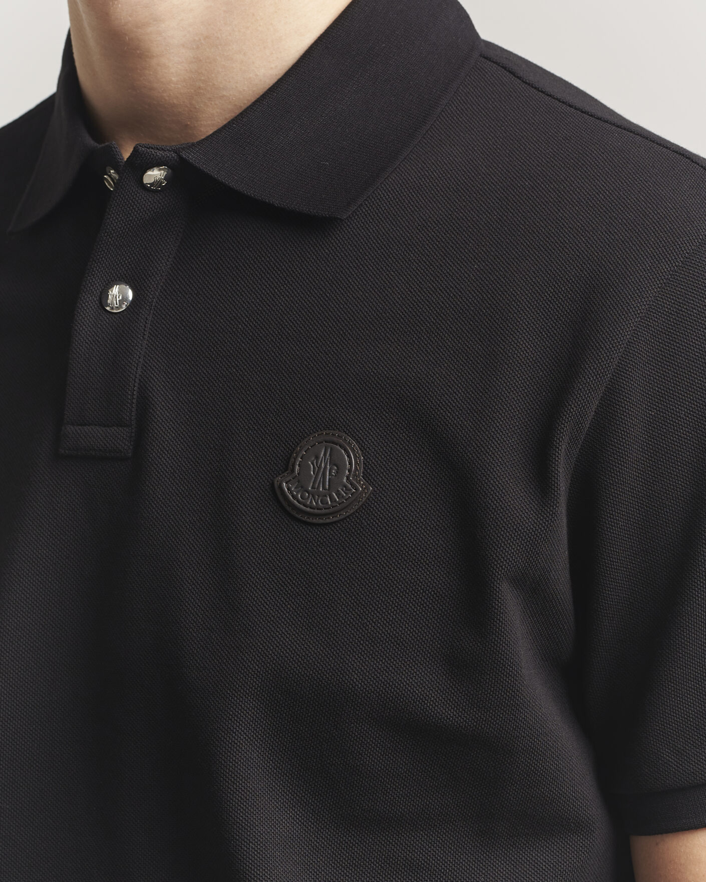 Homme | Polos | Moncler | Luxury Logo Polo Black