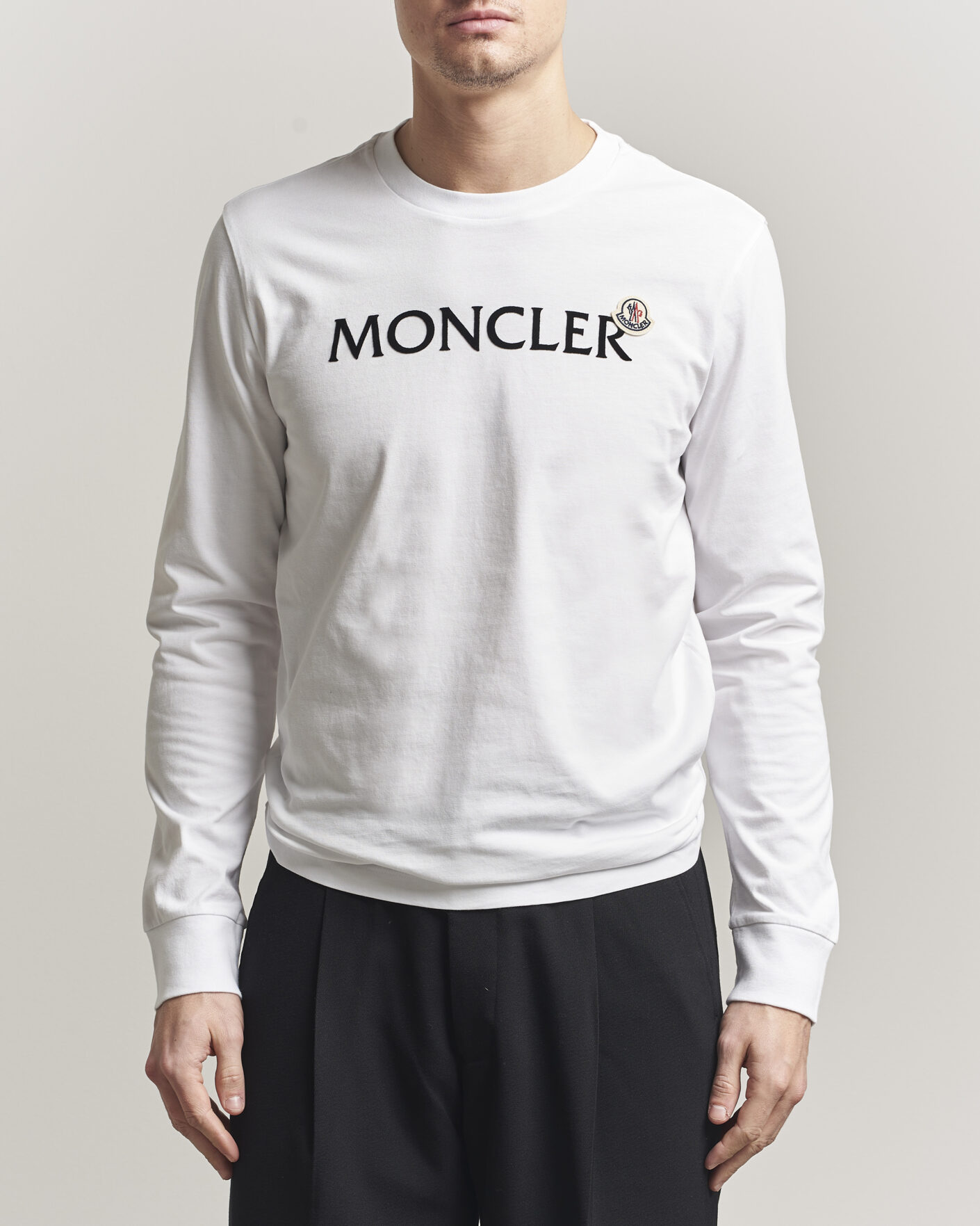 Homme | T-shirts | Moncler | Lettering Logo Long Sleeve T-Shirt White