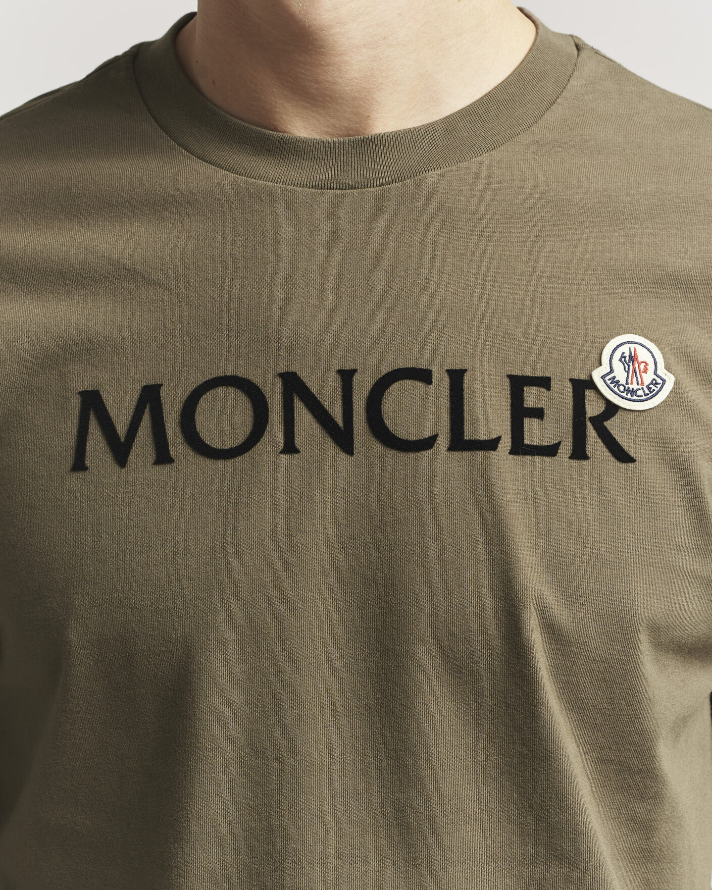 Homme | T-shirts | Moncler | Lettering Logo Long Sleeve T-Shirt Desert