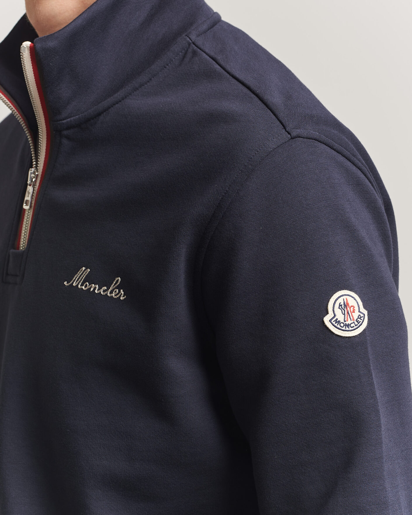 Homme | Pulls Et Tricots | Moncler | Signature Logo Half Zip Navy