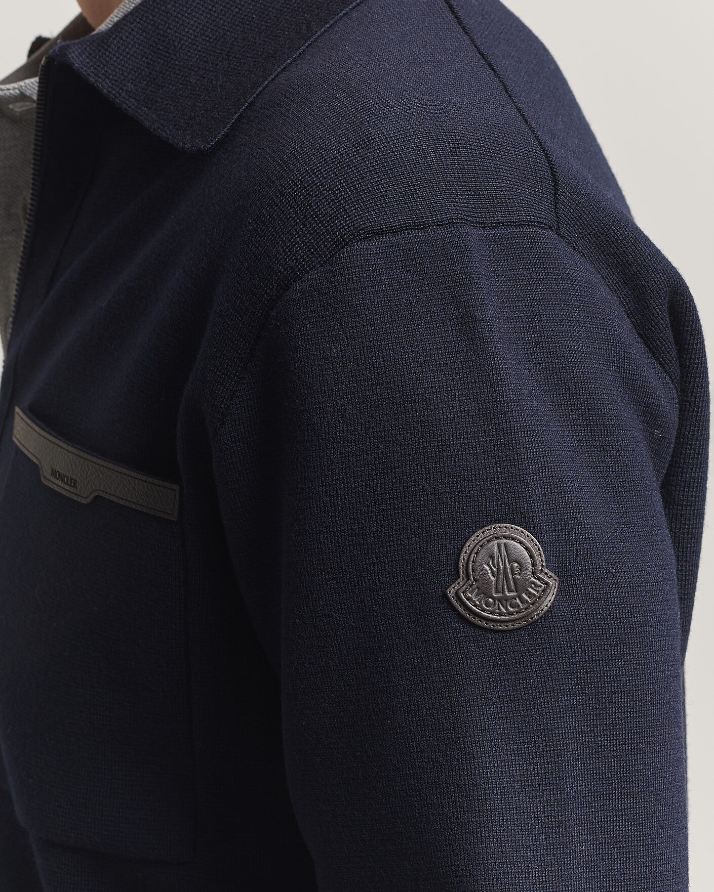 Homme | Pulls Et Tricots | Moncler | Zip Wool Cardigan Navy