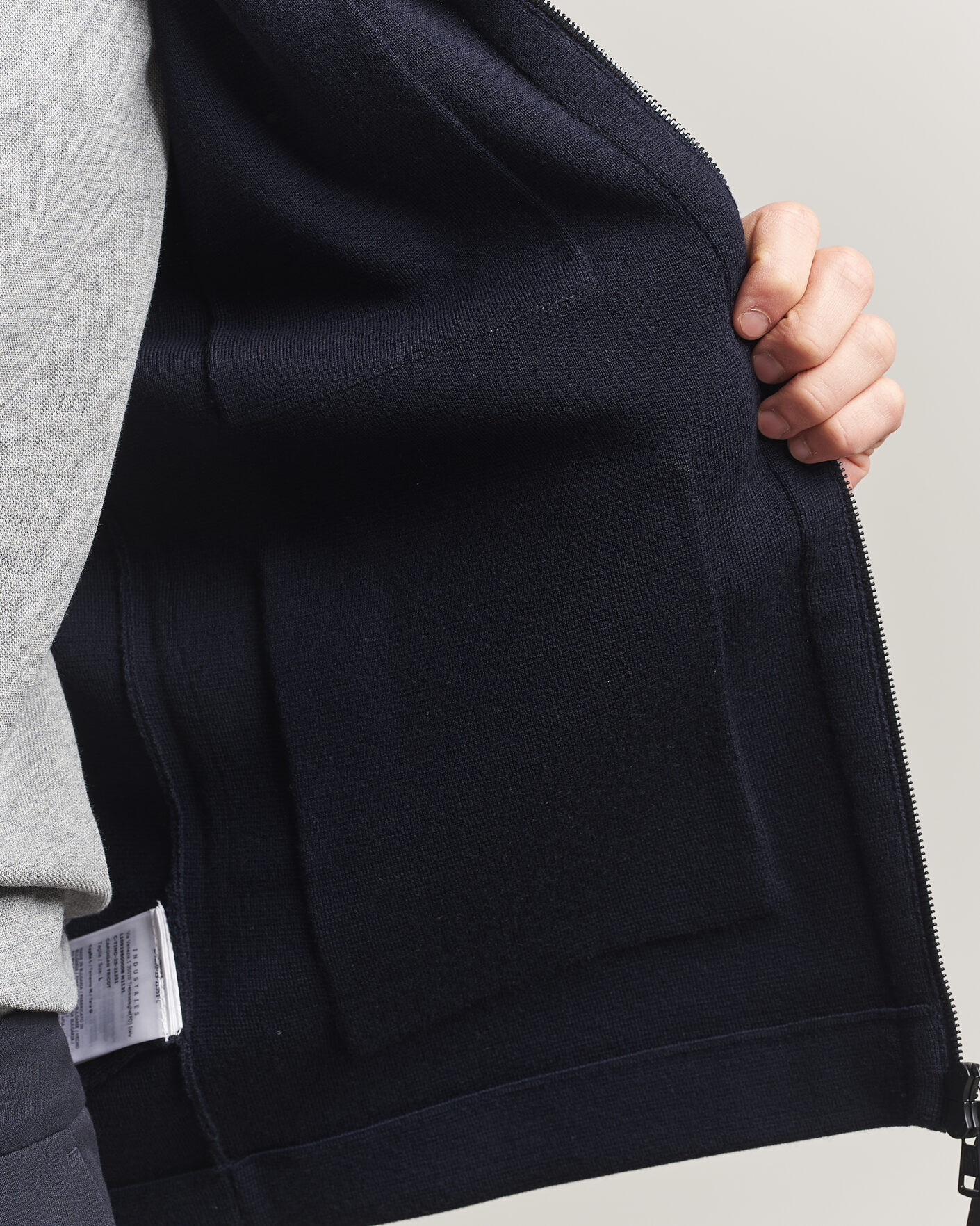 Homme | Pulls Et Tricots | Moncler | Zip Wool Cardigan Navy