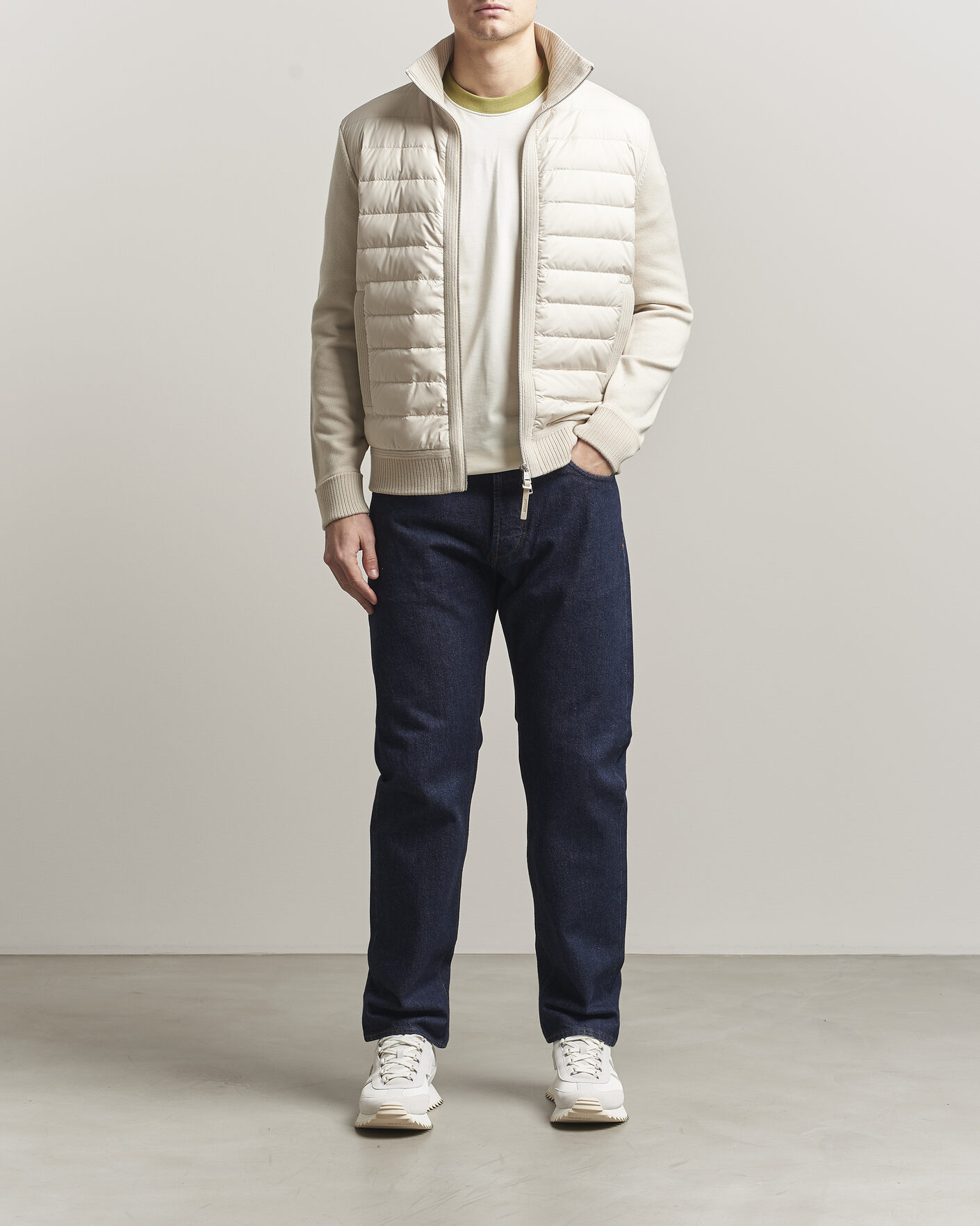 Homme | Manteaux Et Vestes | Moncler | Luxury Hybrid Zip Cardigan Off White