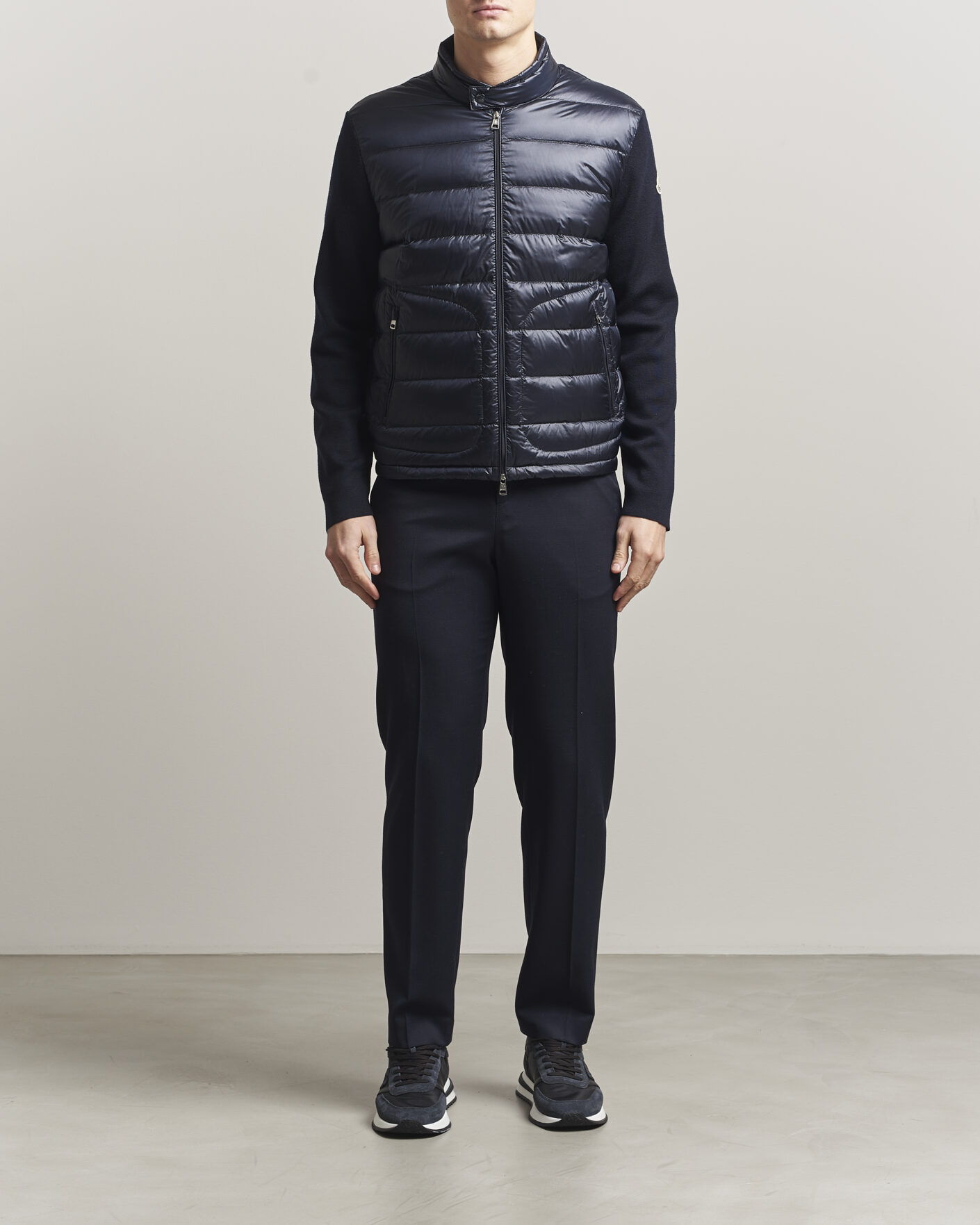 Homme | Manteaux Et Vestes | Moncler | Hybrid Laque Zip Cardigan Navy