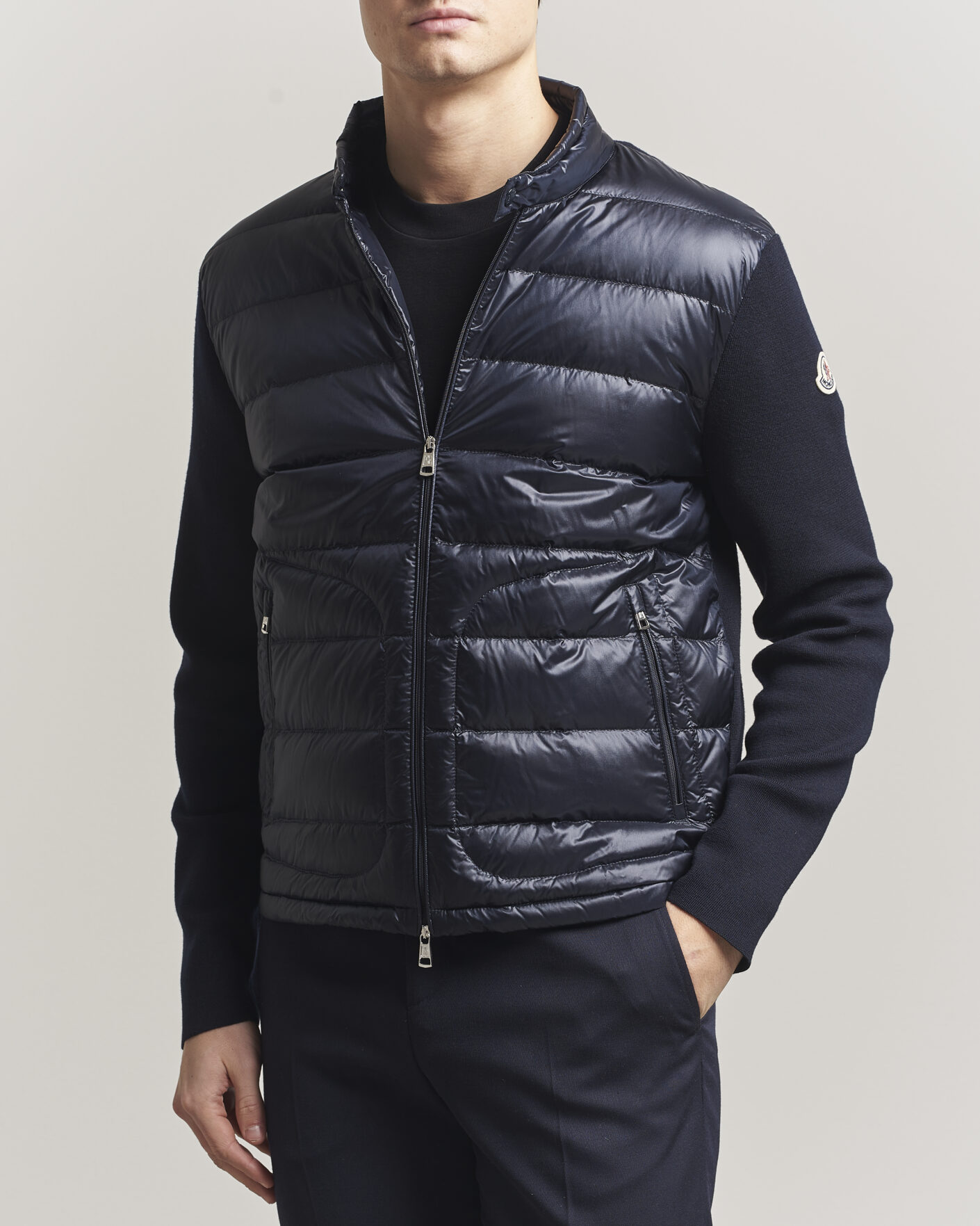 Homme | Manteaux Et Vestes | Moncler | Hybrid Laque Zip Cardigan Navy