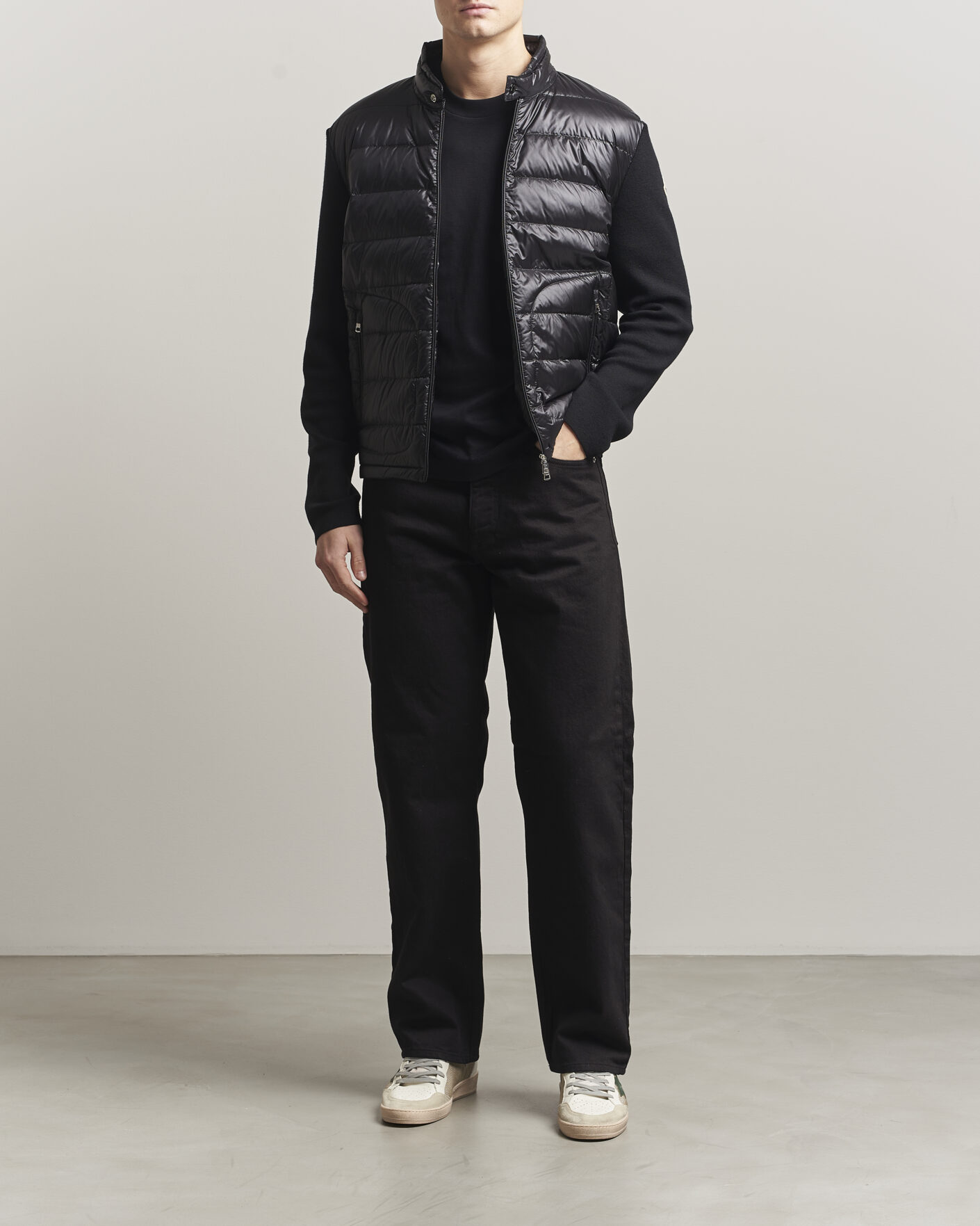 Homme | Manteaux Et Vestes | Moncler | Hybrid Laque Zip Cardigan Black