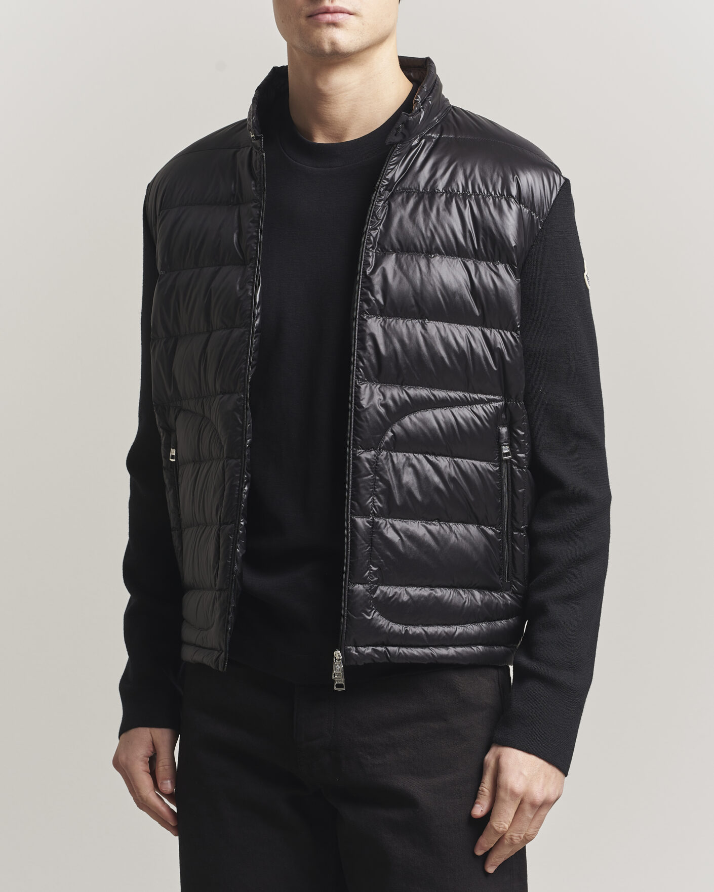 Homme | Manteaux Et Vestes | Moncler | Hybrid Laque Zip Cardigan Black
