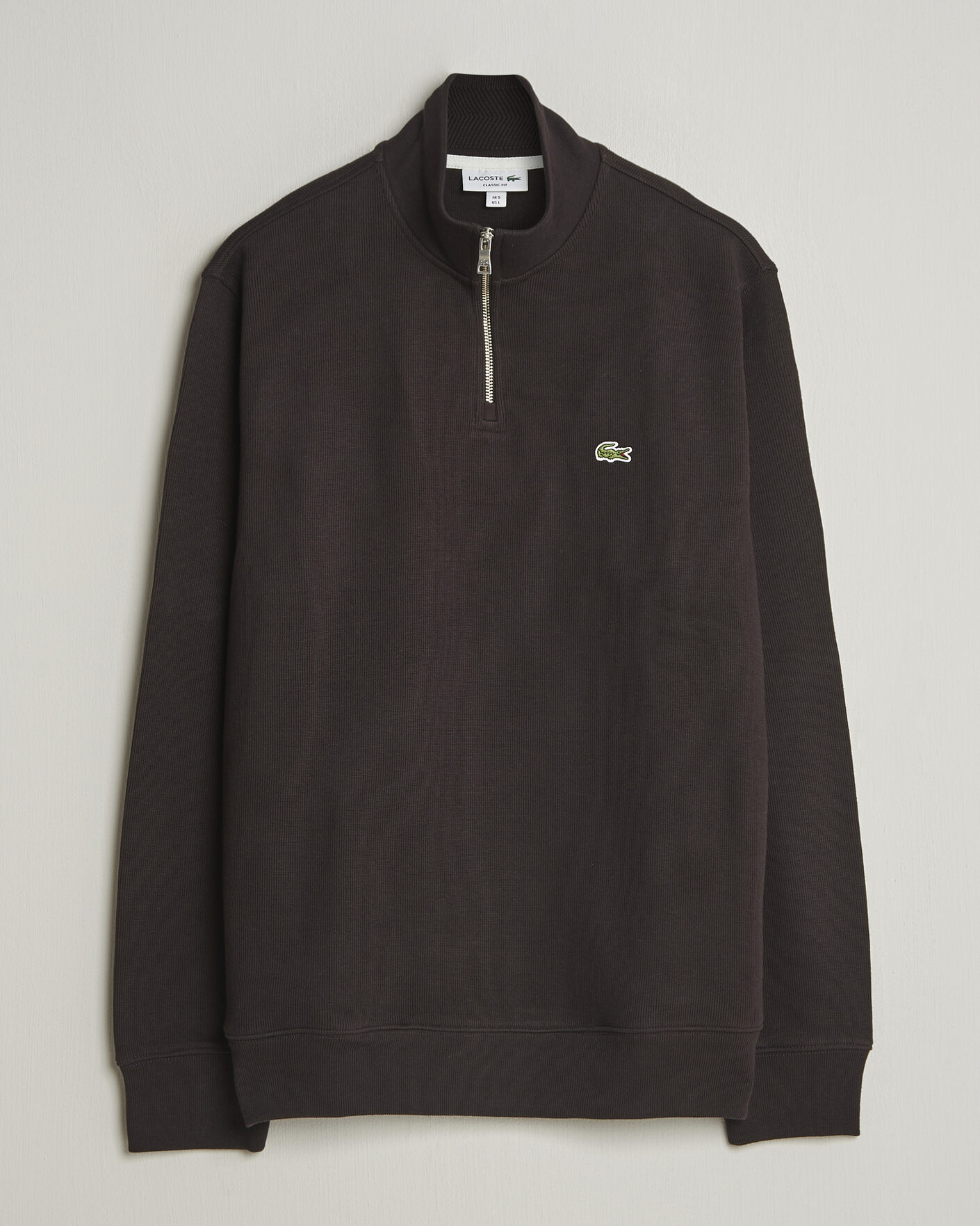 Homme | Pulls Et Tricots | Lacoste | Rib Interlock Half Zip Buffle Brown