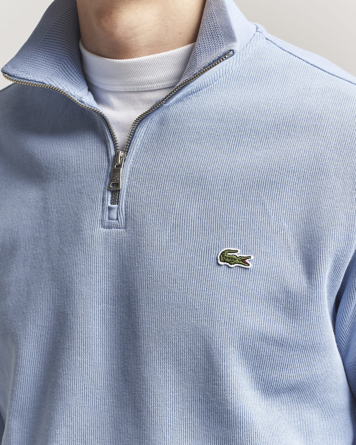 Homme | Pulls Et Tricots | Lacoste | Rib Interlock Half Zip Aphylla Blue