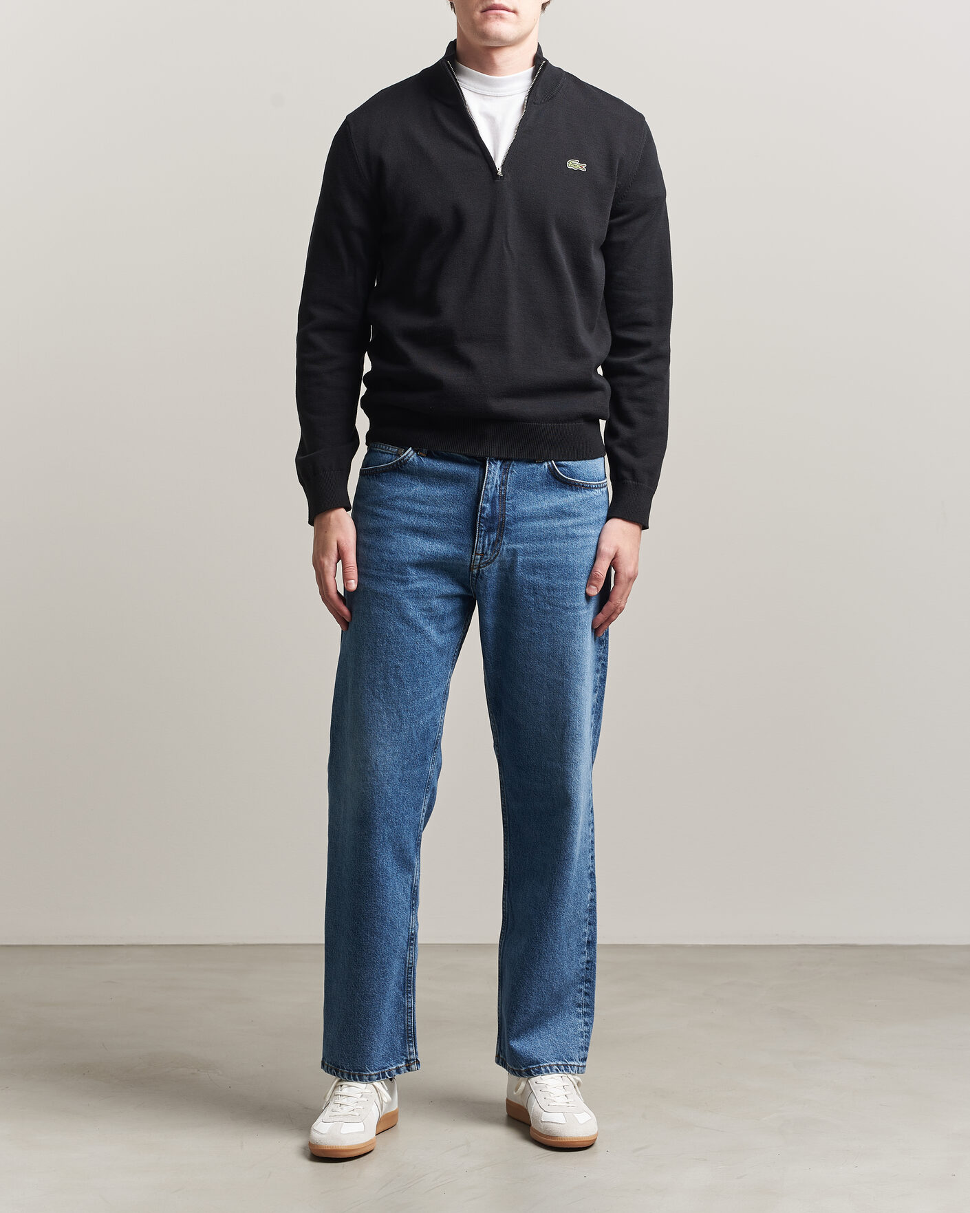 Homme | Pulls Et Tricots | Lacoste | Cotton Knitted Half Zip Black