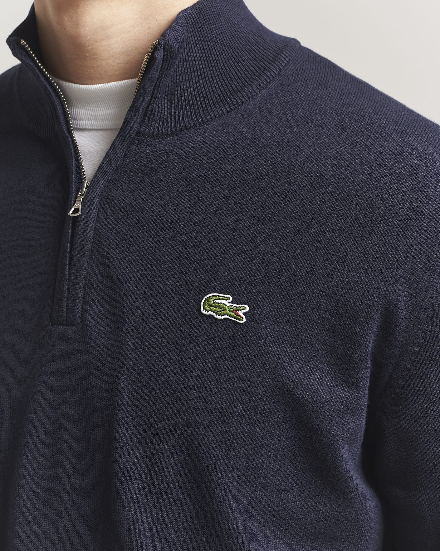 Homme | Pulls Et Tricots | Lacoste | Cotton Knitted Half Zip Navy Blue