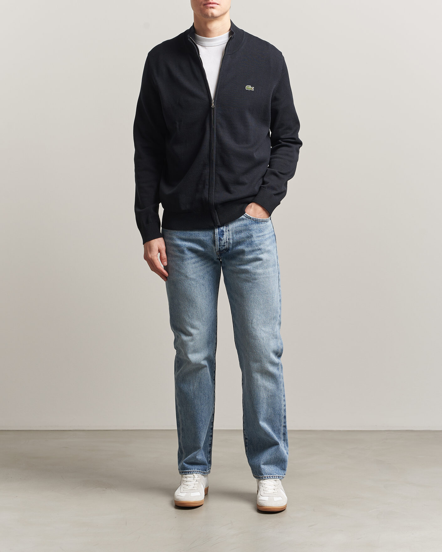 Homme | Pulls Et Tricots | Lacoste | Cotton Knitted Full Zip Black