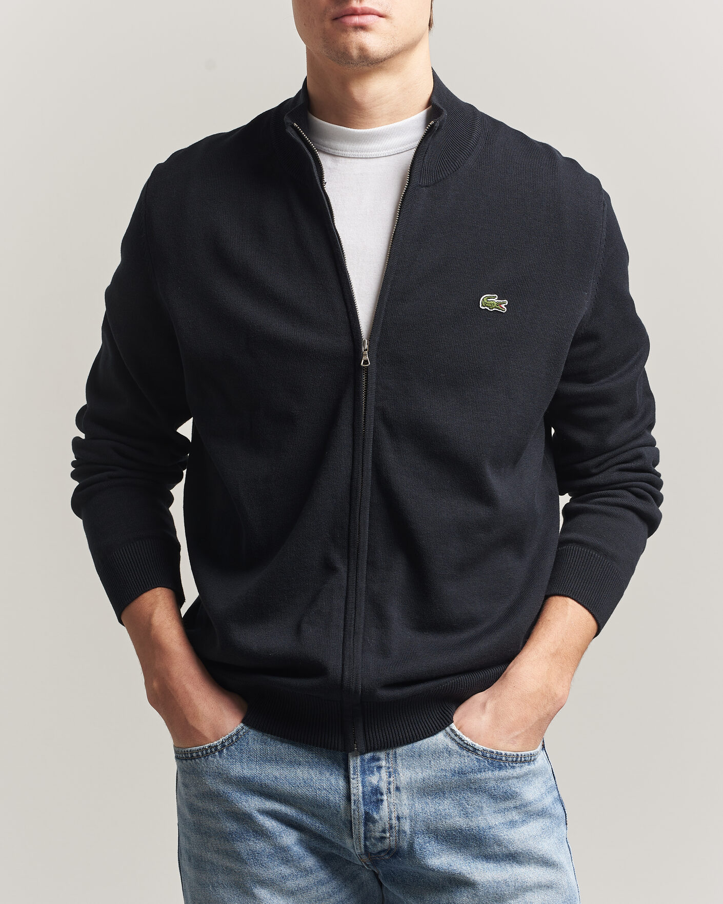 Homme | Pulls Et Tricots | Lacoste | Cotton Knitted Full Zip Black