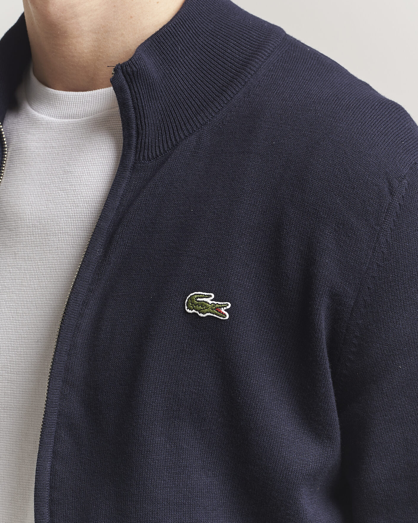Homme | Pulls Et Tricots | Lacoste | Cotton Knitted Full Zip Navy Blue