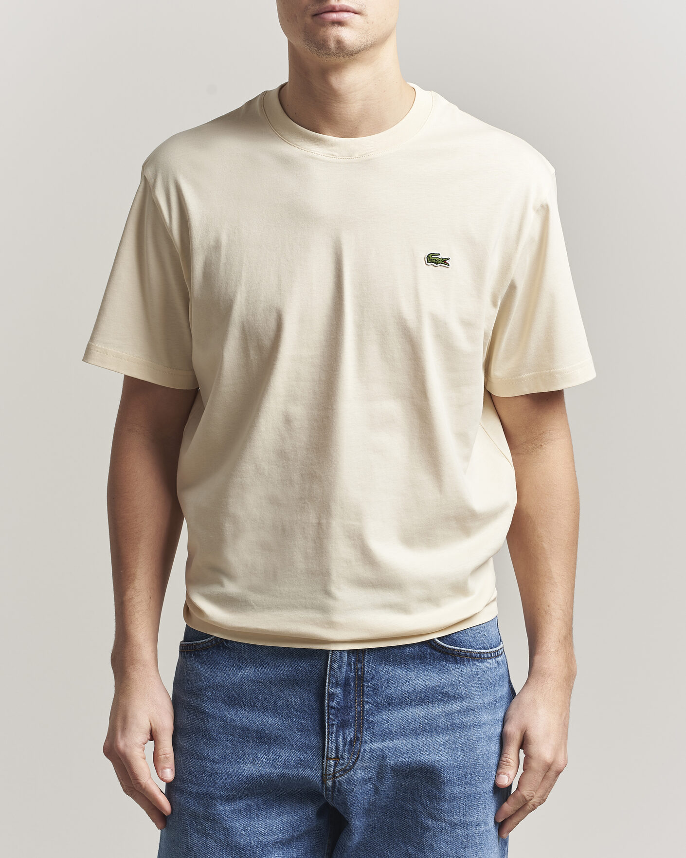 Homme | T-shirts | Lacoste | Crew Neck T-Shirt Naturel Clair