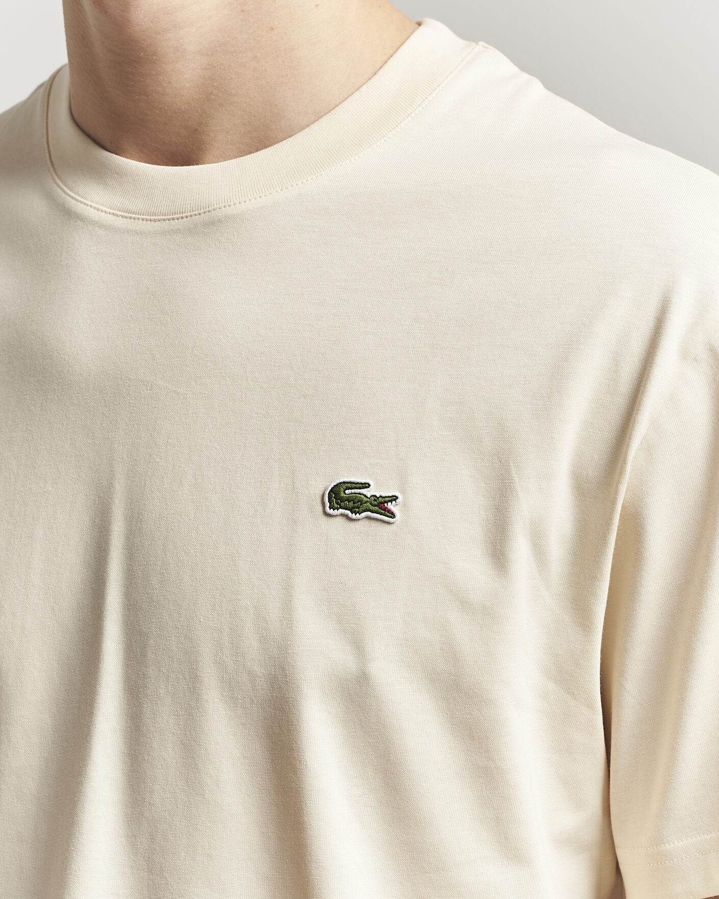 Homme | T-shirts | Lacoste | Crew Neck T-Shirt Naturel Clair