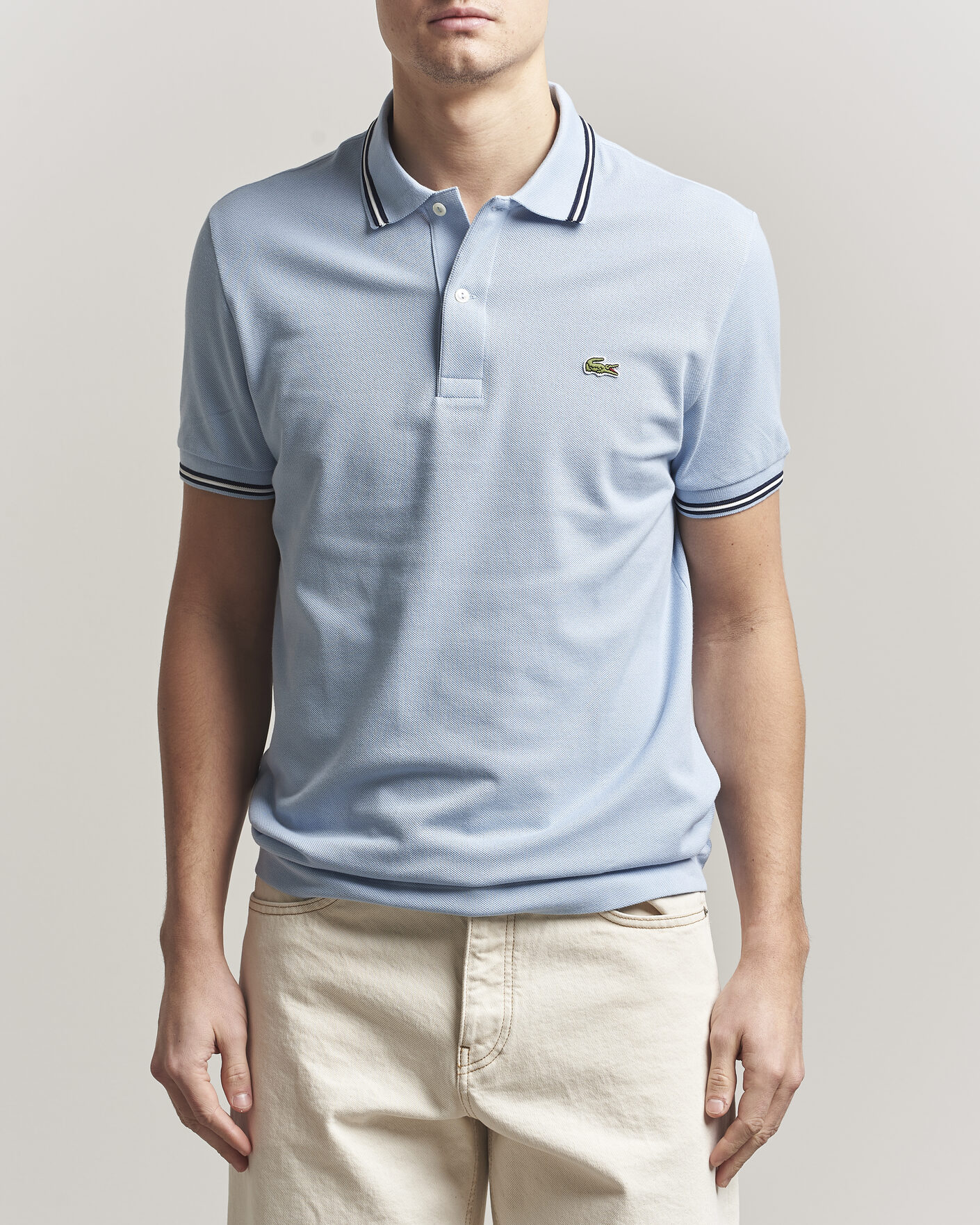 Homme | Polos | Lacoste | Original Tipped Polo Piké Chambray