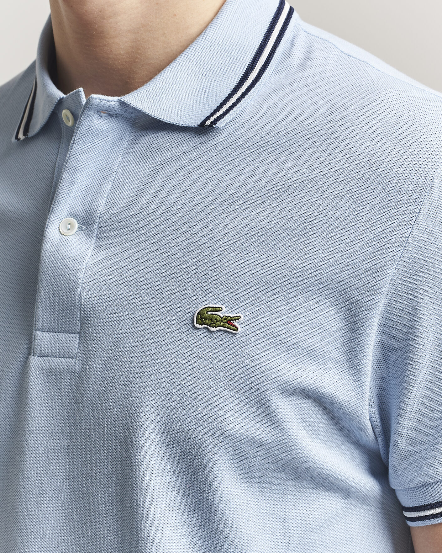 Homme | Polos | Lacoste | Original Tipped Polo Piké Chambray