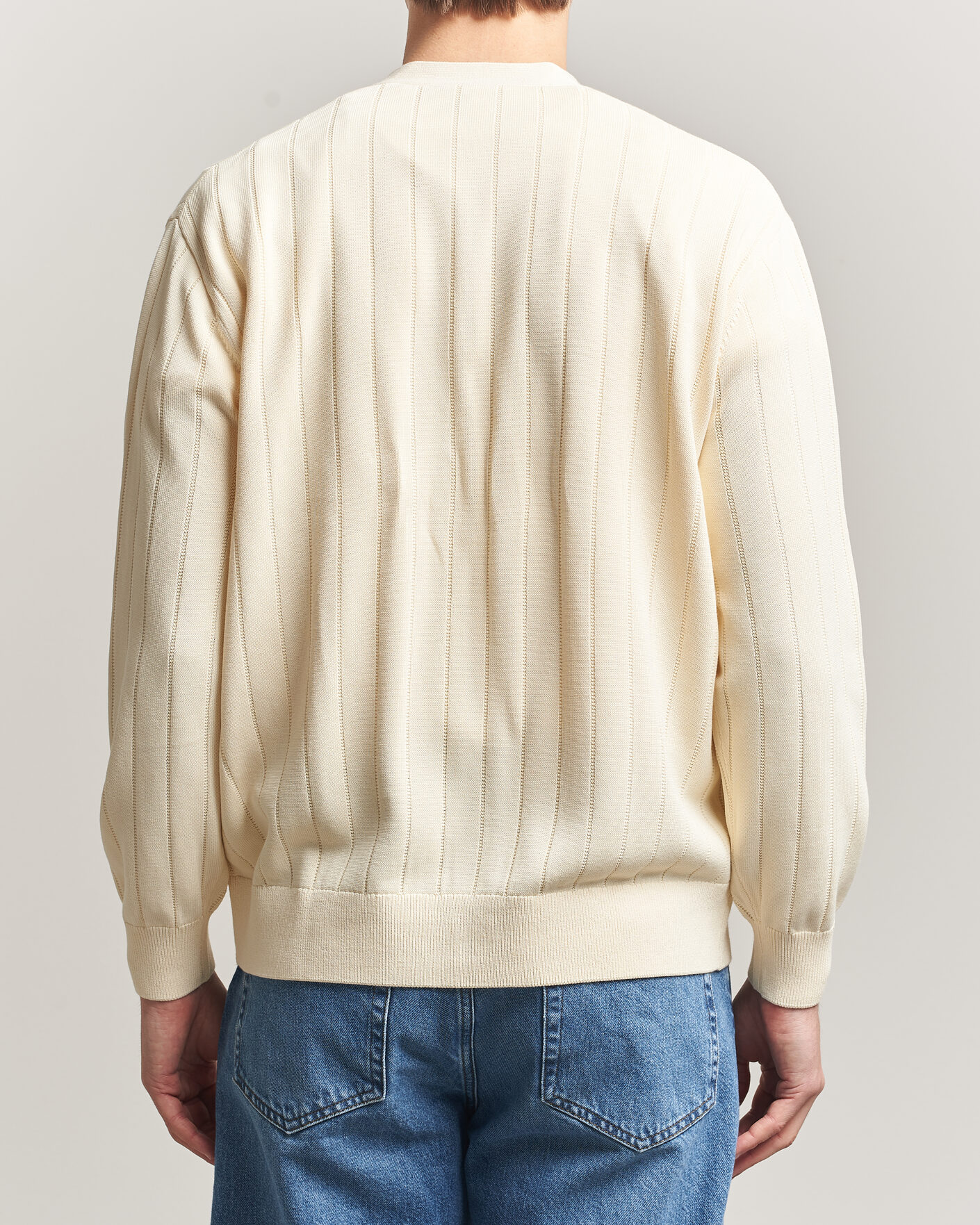 Homme | Pulls Et Tricots | Lacoste | Cotton Structured Knitted Cardigan Naturel Clair
