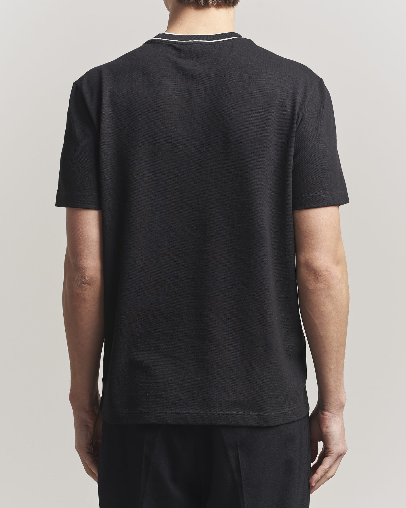 Homme | T-shirts | Lacoste | Contrast Rib Piqué T-Shirt Black