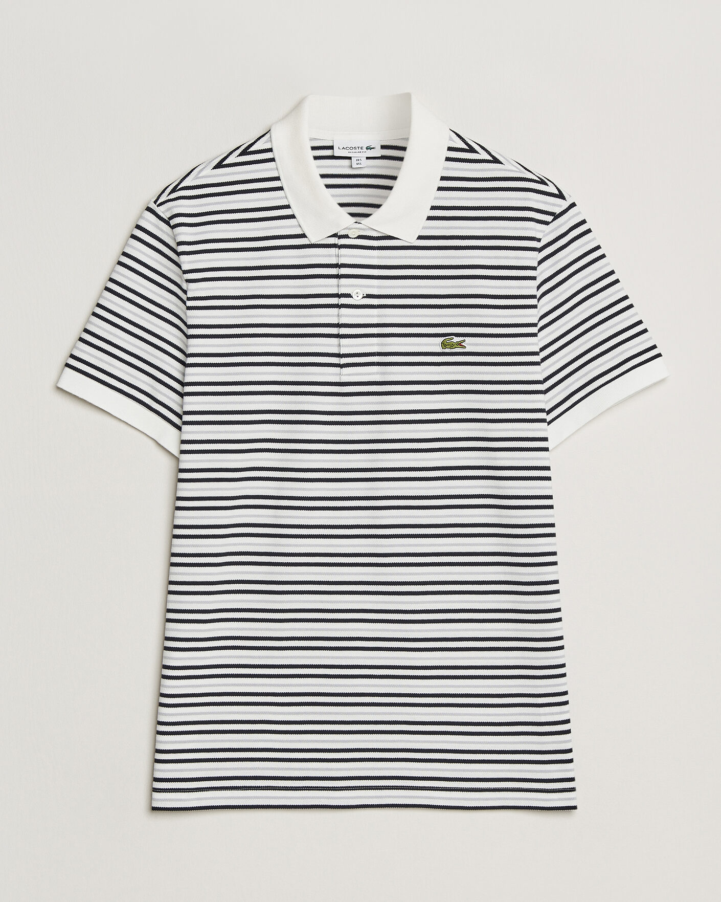 Homme | Polos | Lacoste | Original Striped Polo Piké Blackbird/Flour