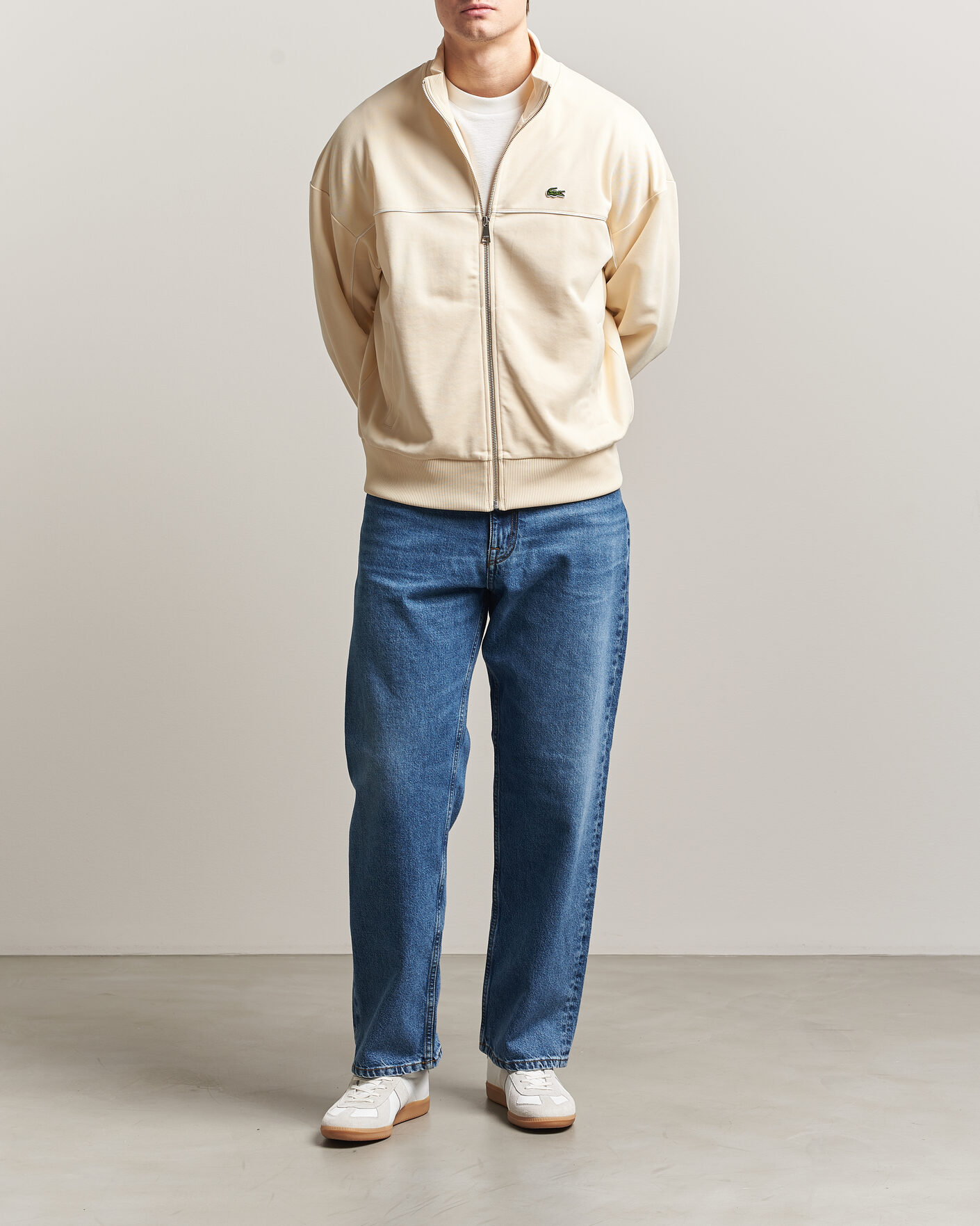 Homme | Pulls Et Tricots | Lacoste | Piqué Track Jacket Naturel Clair