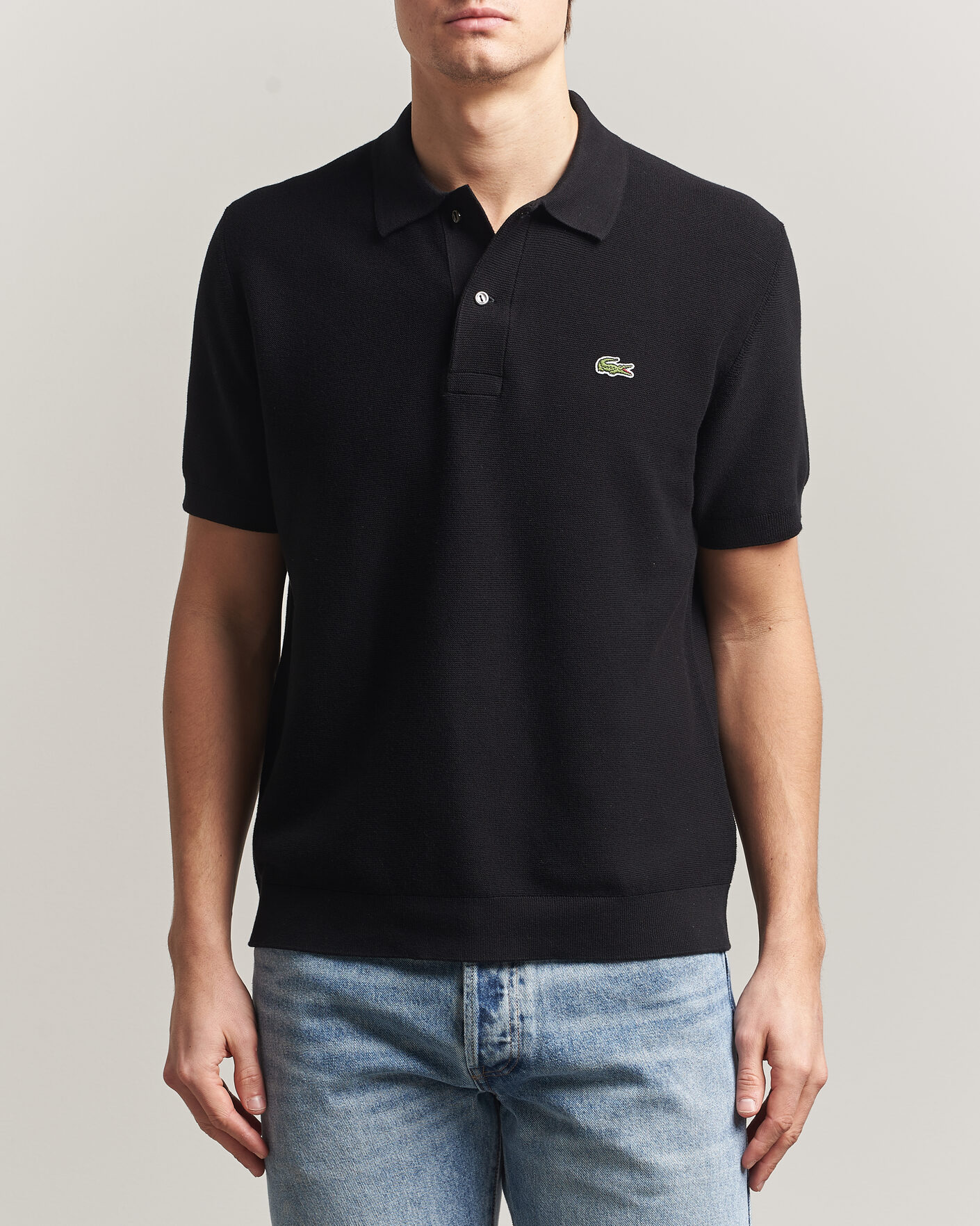 Homme | Polos | Lacoste | Cotton Knitted Polo Black