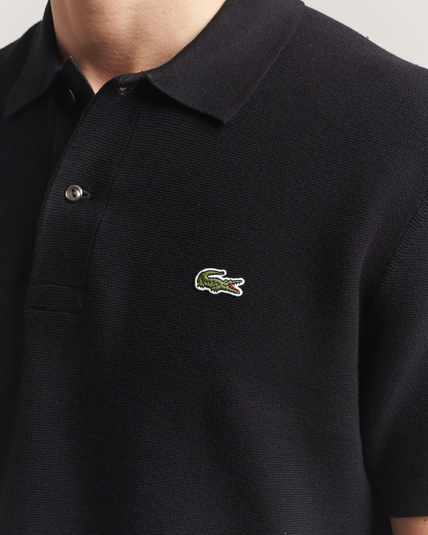 Homme | Polos | Lacoste | Cotton Knitted Polo Black
