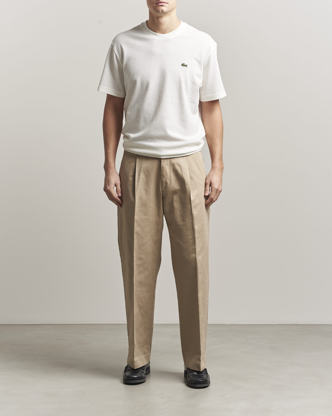 Homme | T-shirts | Lacoste | Cotton/Linen Pique T-Shirt Flour