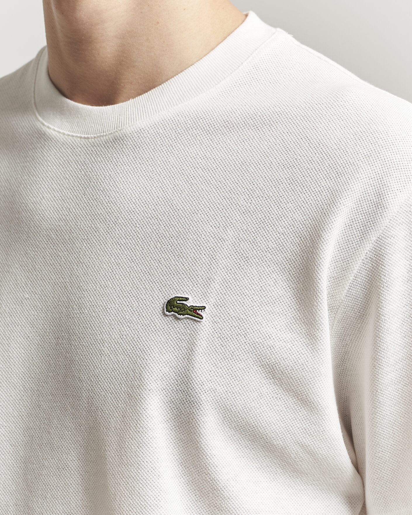 Homme | T-shirts | Lacoste | Cotton/Linen Pique T-Shirt Flour