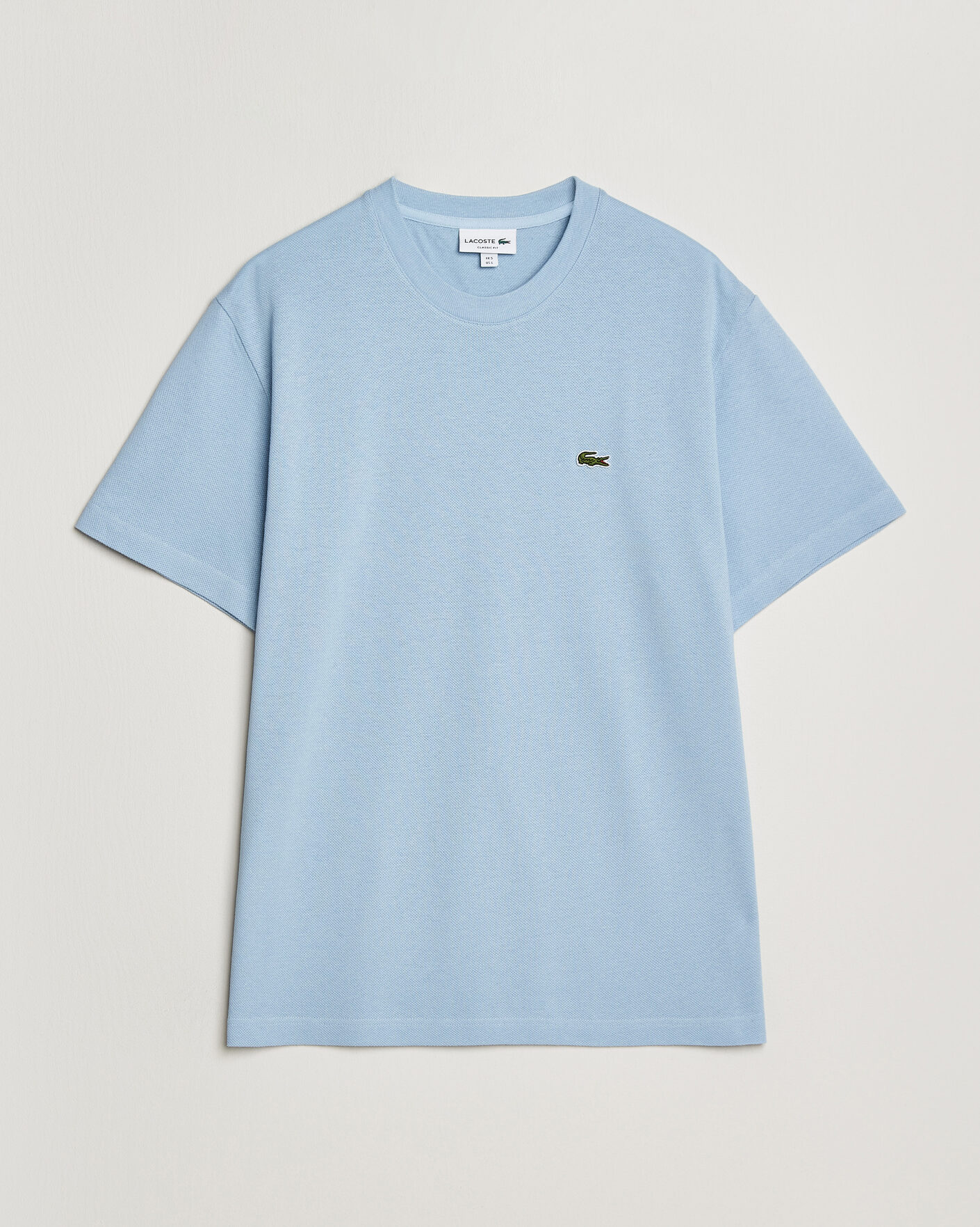 Homme | T-shirts | Lacoste | Cotton/Linen Pique T-Shirt Light Blue