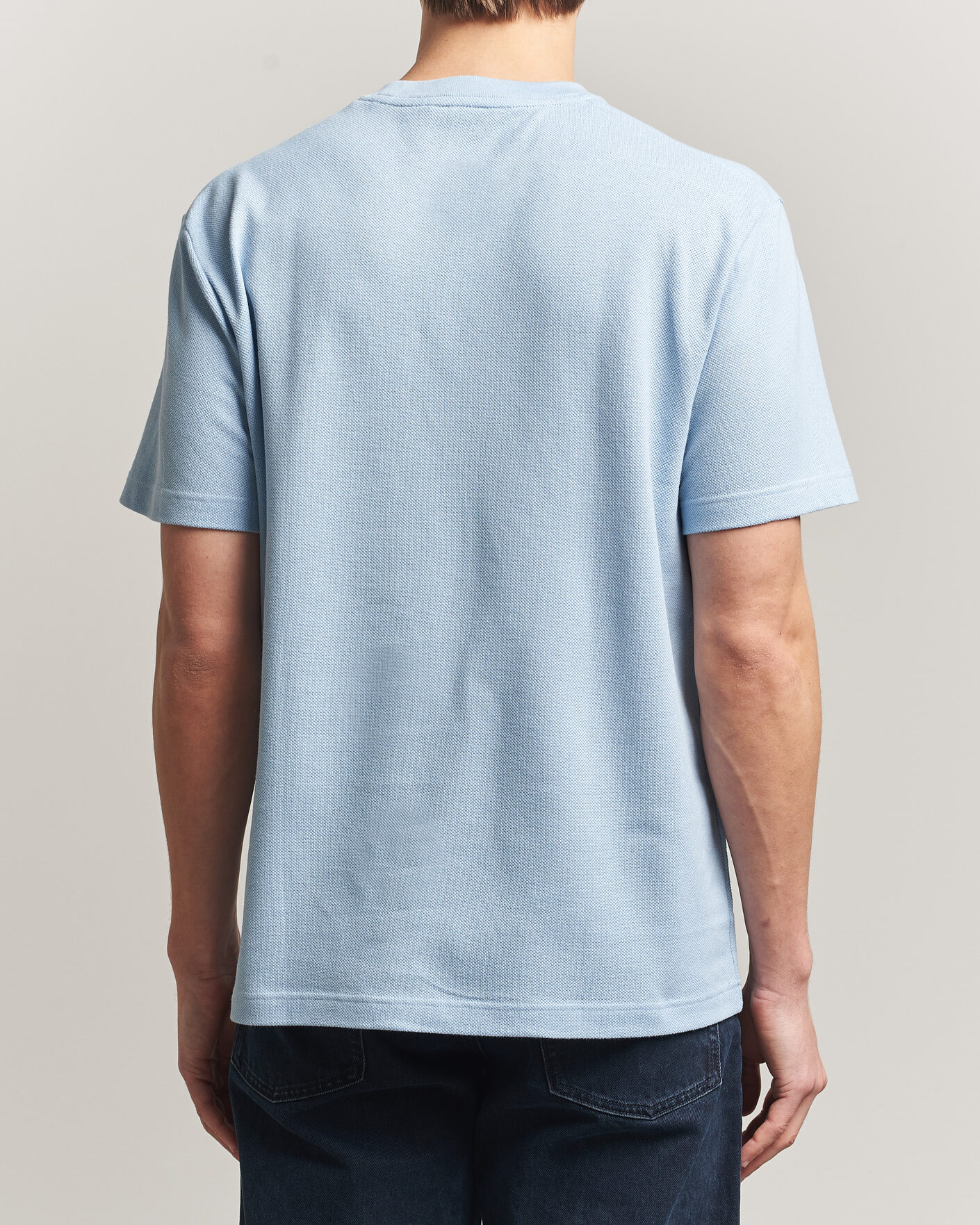 Homme | T-shirts | Lacoste | Cotton/Linen Pique T-Shirt Light Blue