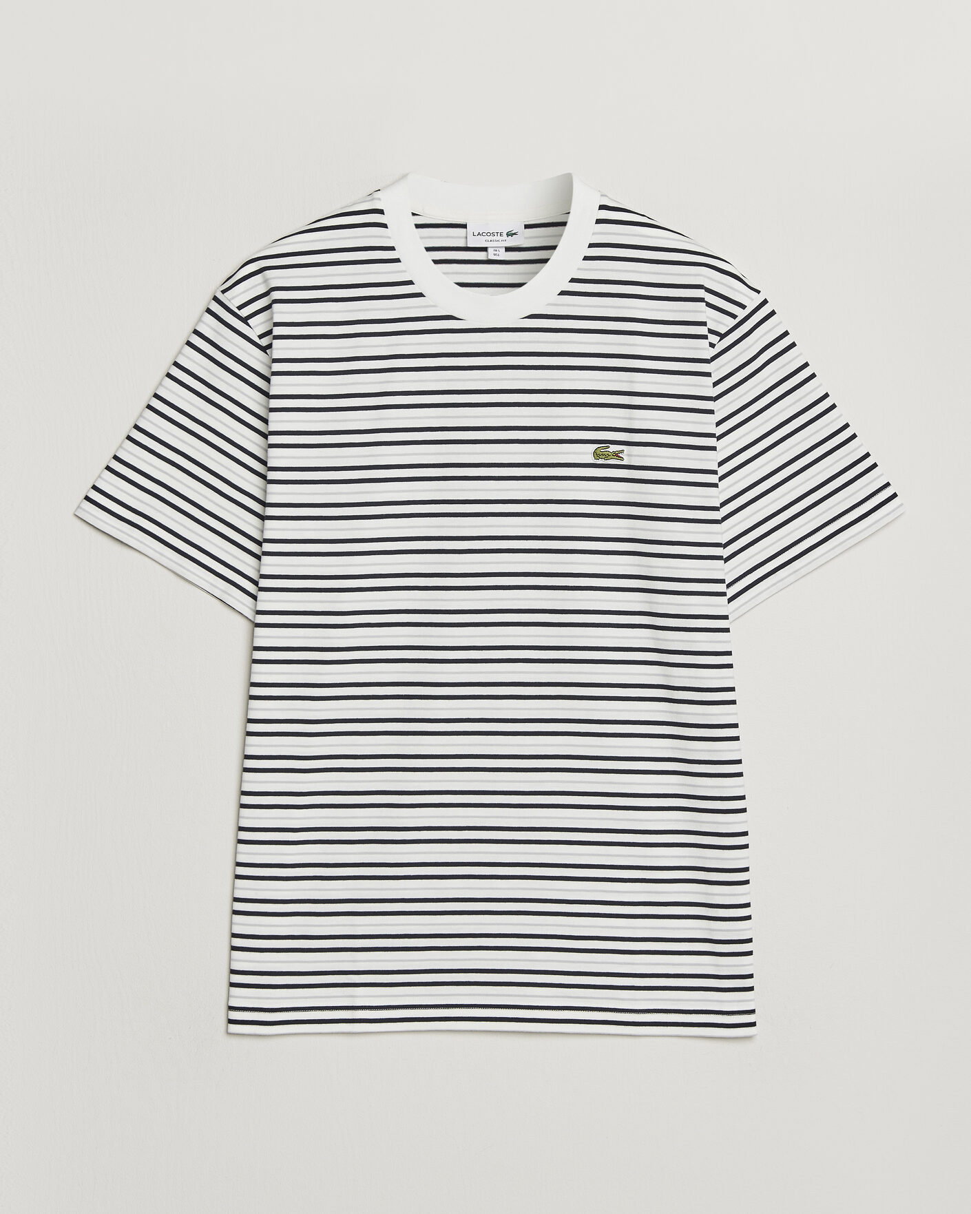 Homme | T-shirts | Lacoste | Cotton Striped T-Shirt Blackbird/Flour