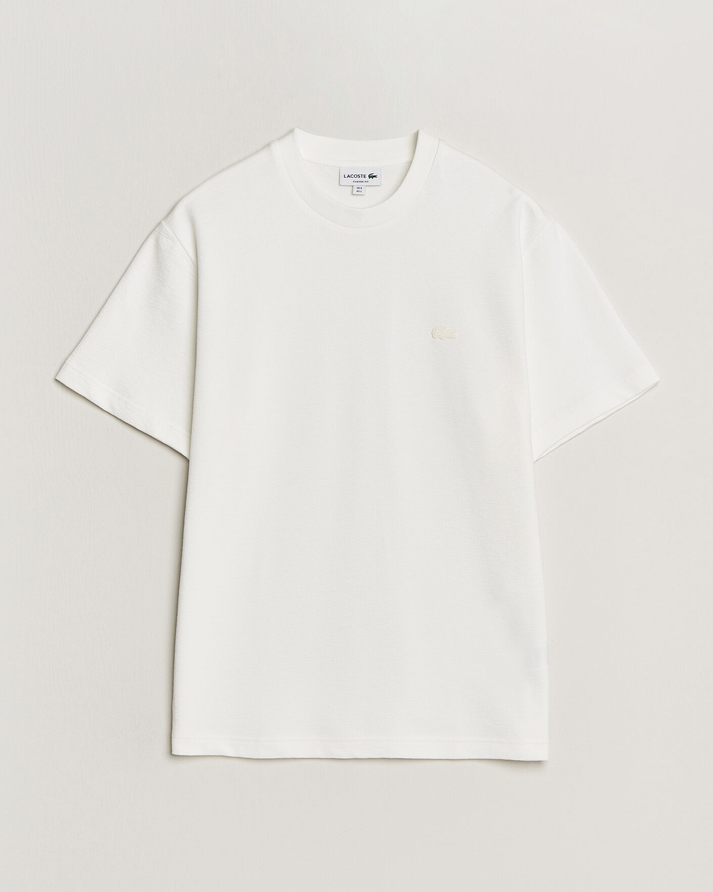 Homme | T-shirts | Lacoste | Textured Cotton T-Shirt Flour