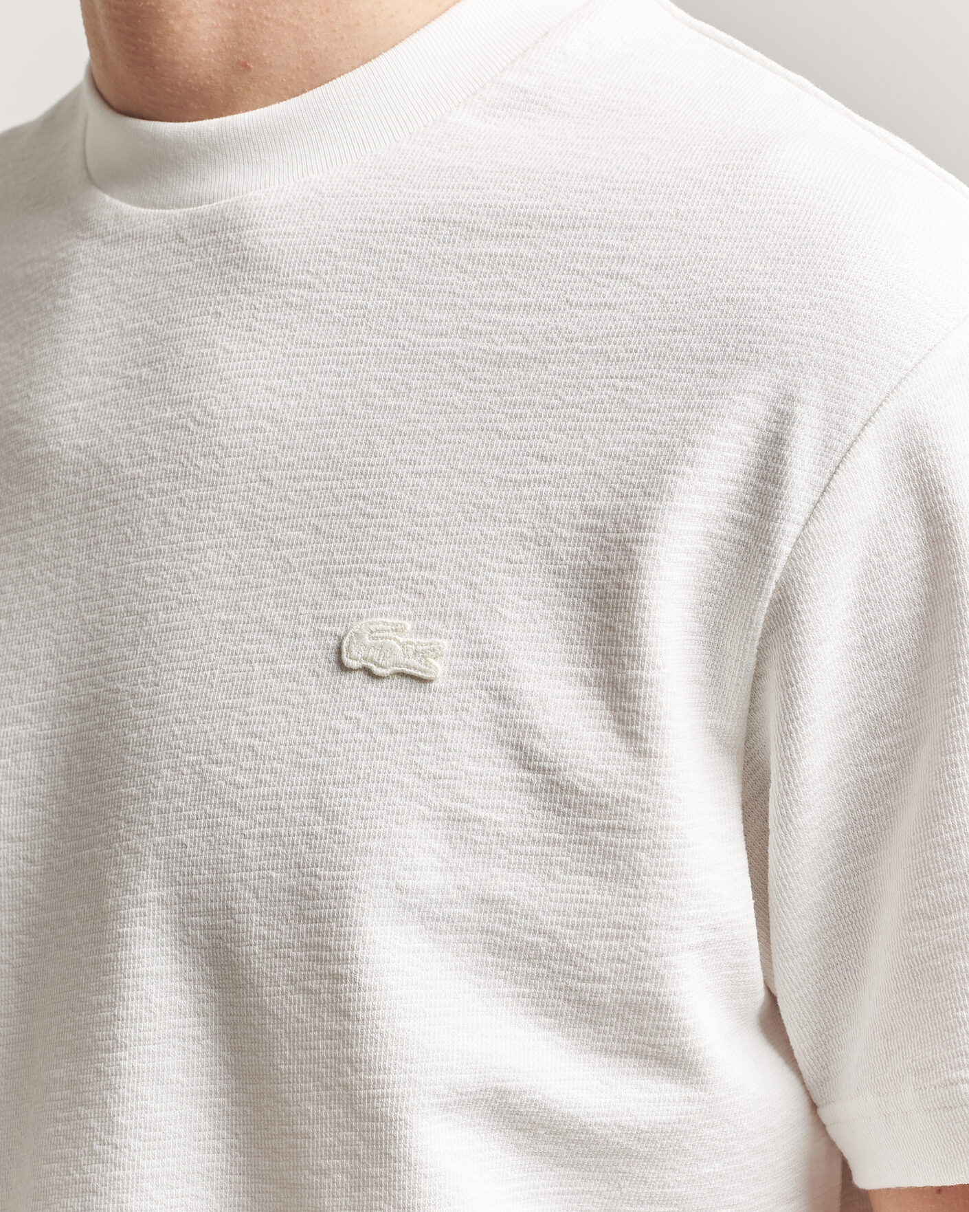 Homme | T-shirts | Lacoste | Textured Cotton T-Shirt Flour
