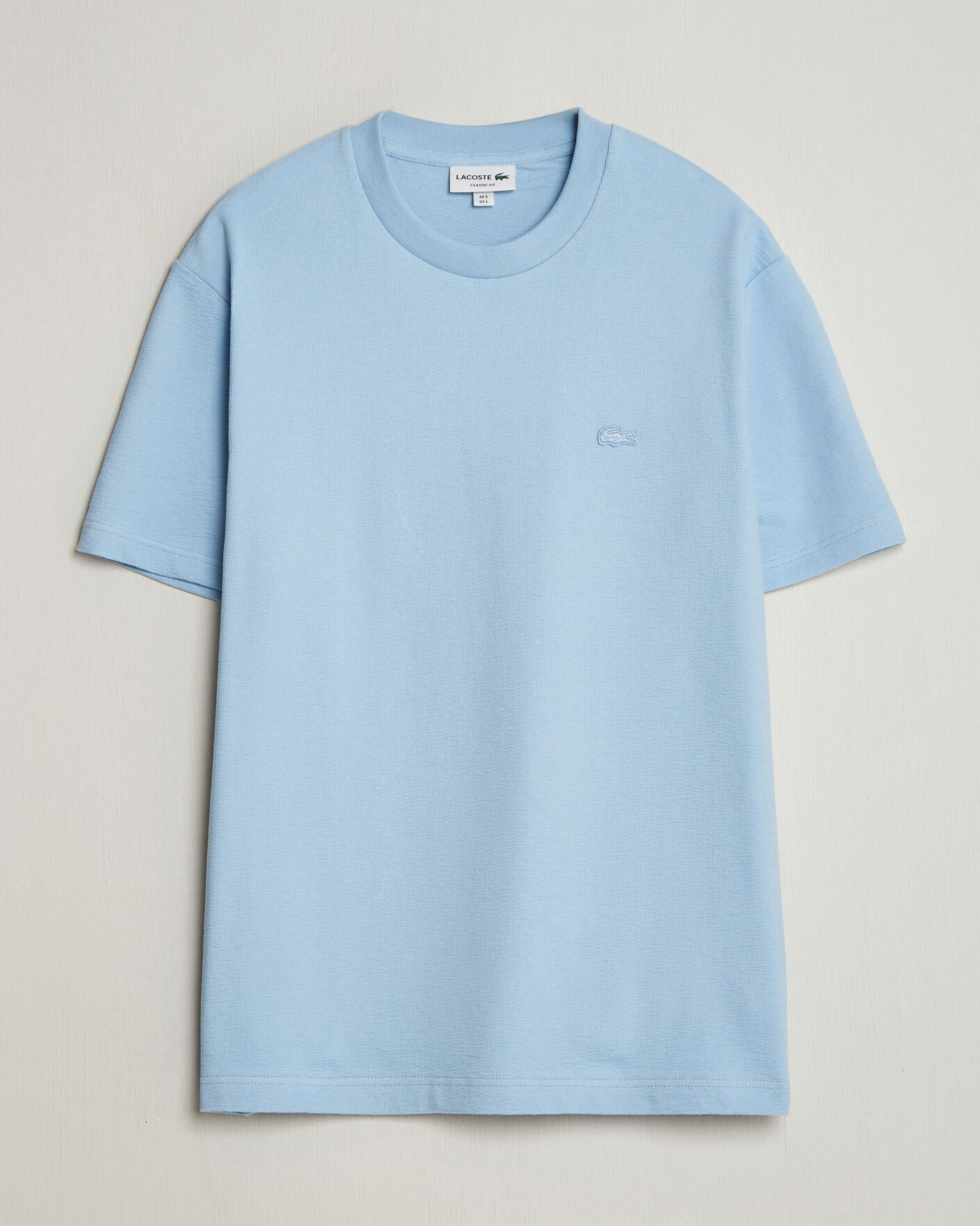 Homme | T-shirts | Lacoste | Textured Cotton T-Shirt Light Blue