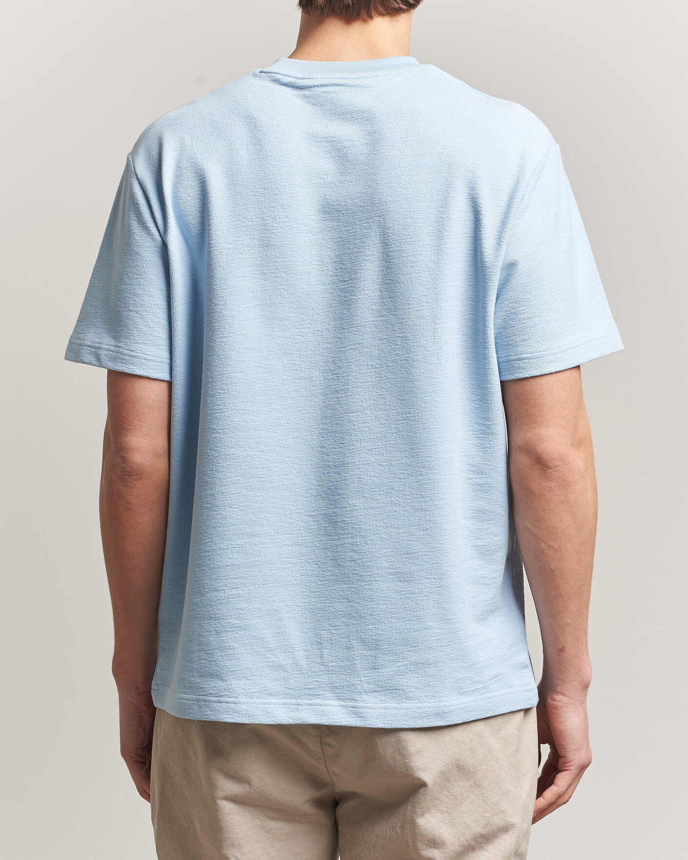 Homme | T-shirts | Lacoste | Textured Cotton T-Shirt Light Blue